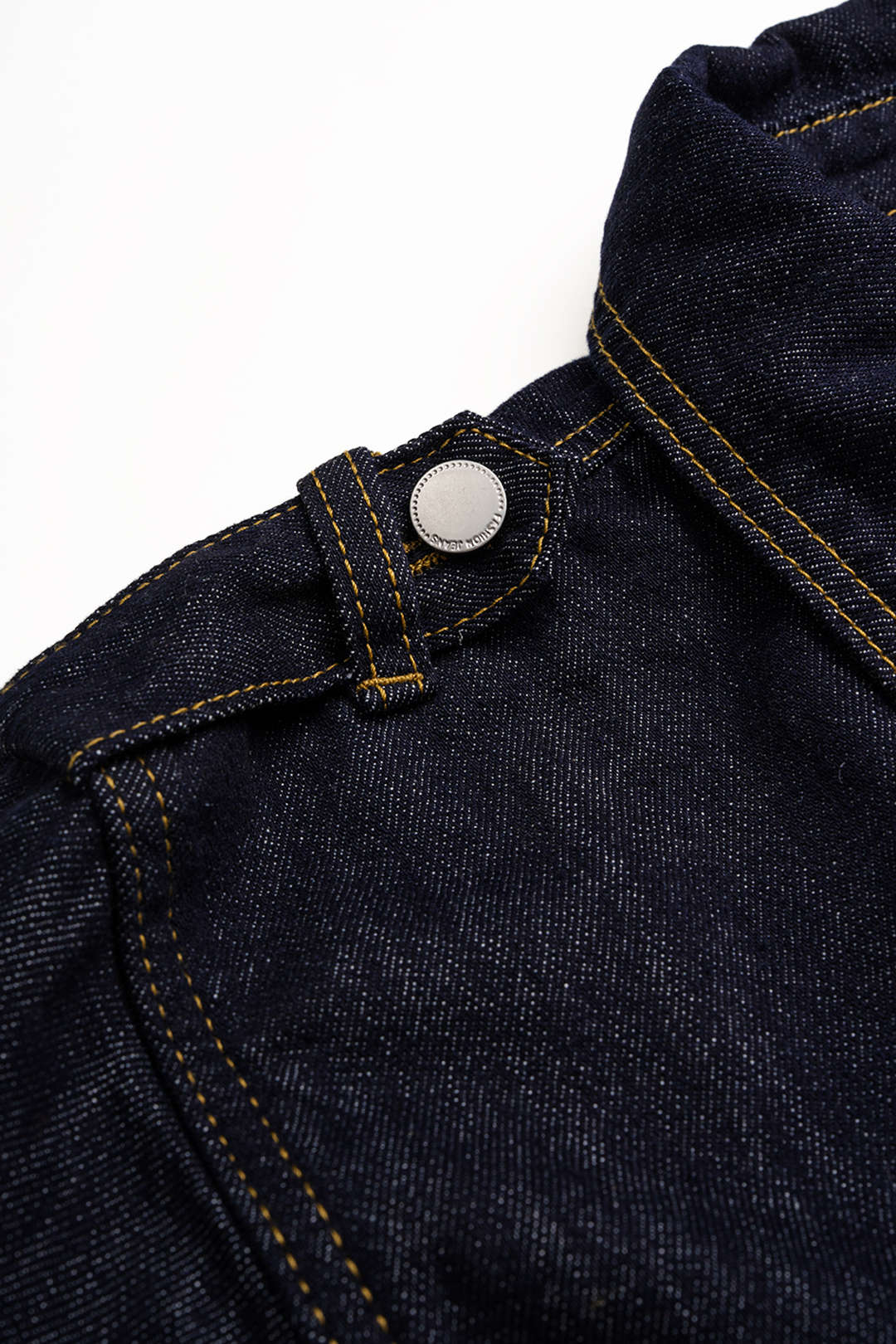 Denim asymmetrische item met revers en riem