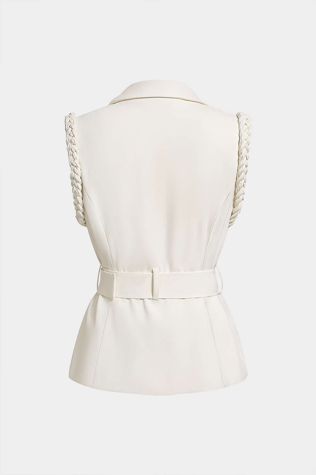 Gilet met reverskraag en riem