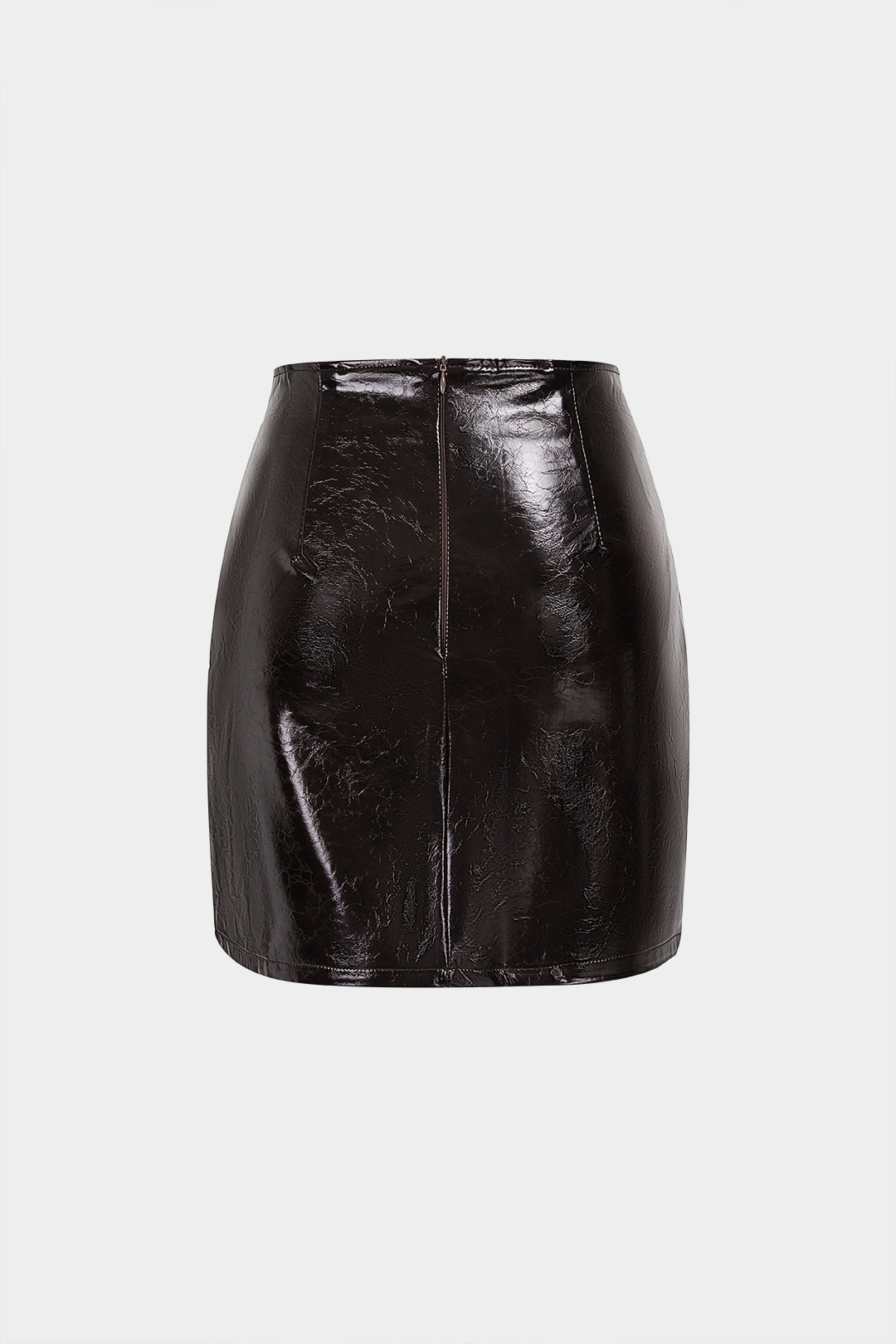 Leren-look metallic minirok