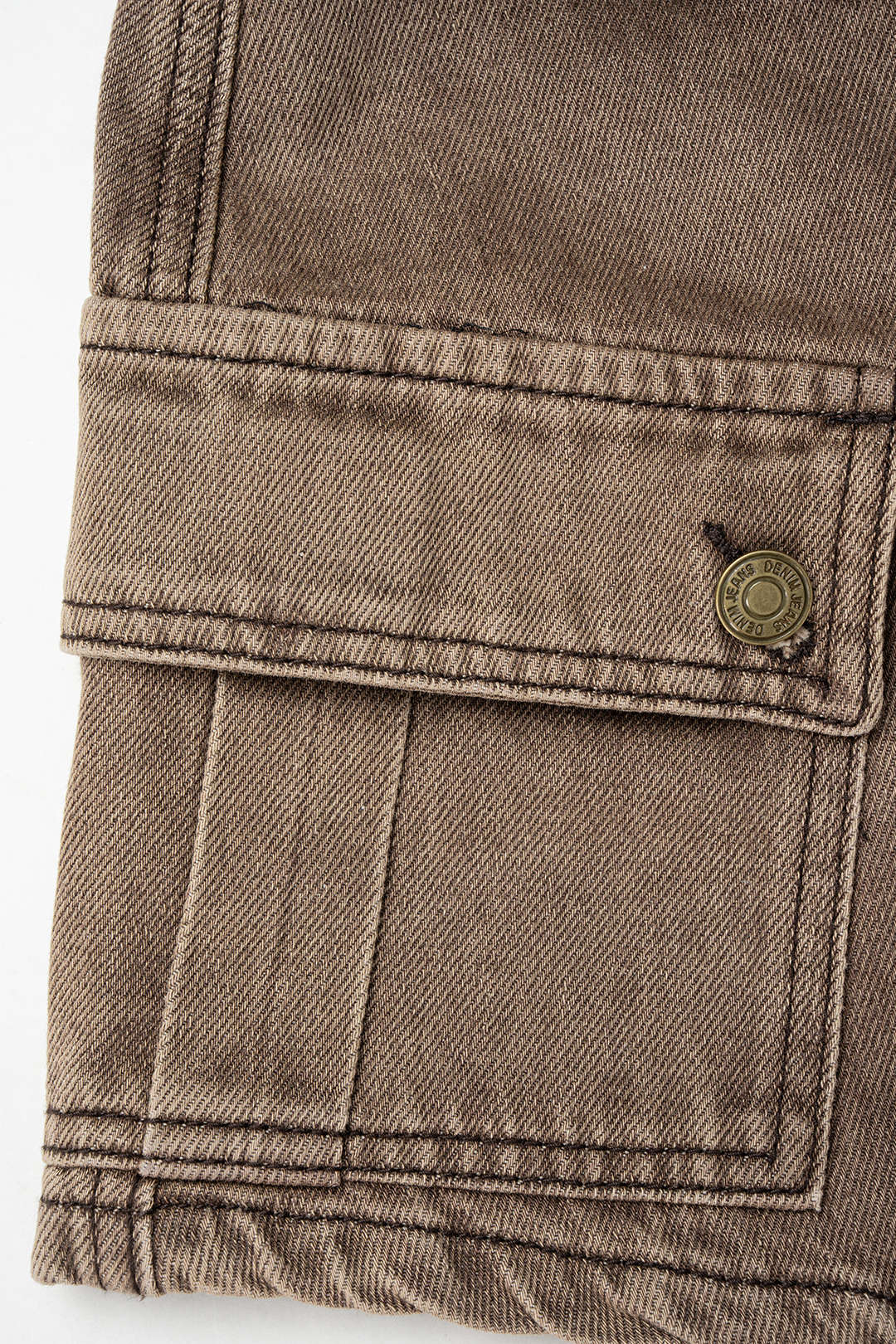 Denim minijurk met revers, knoopjes en lange mouwen