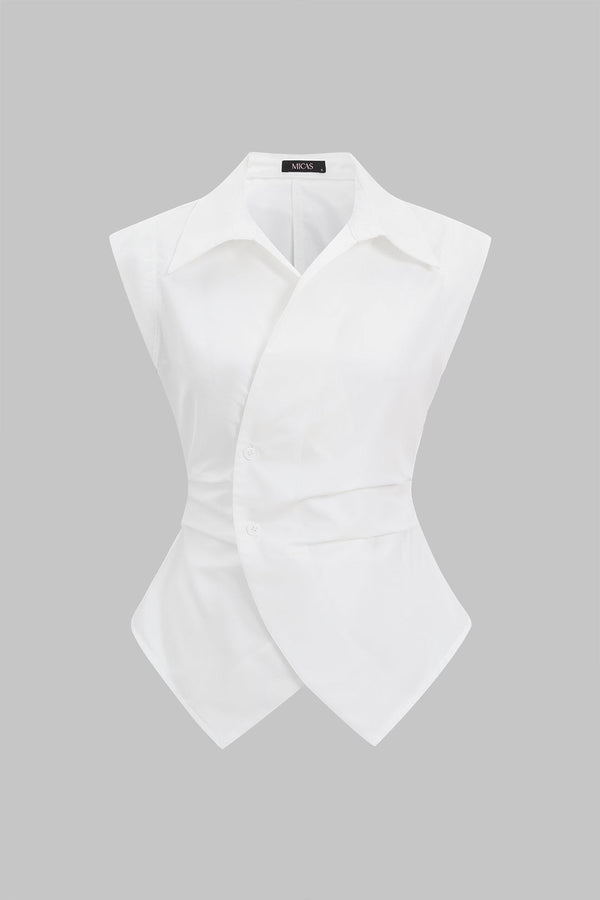 Effen tanktop met revers