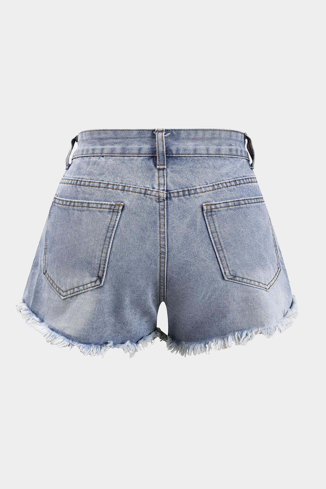 Lara - Denim short met hoge taille en kralen