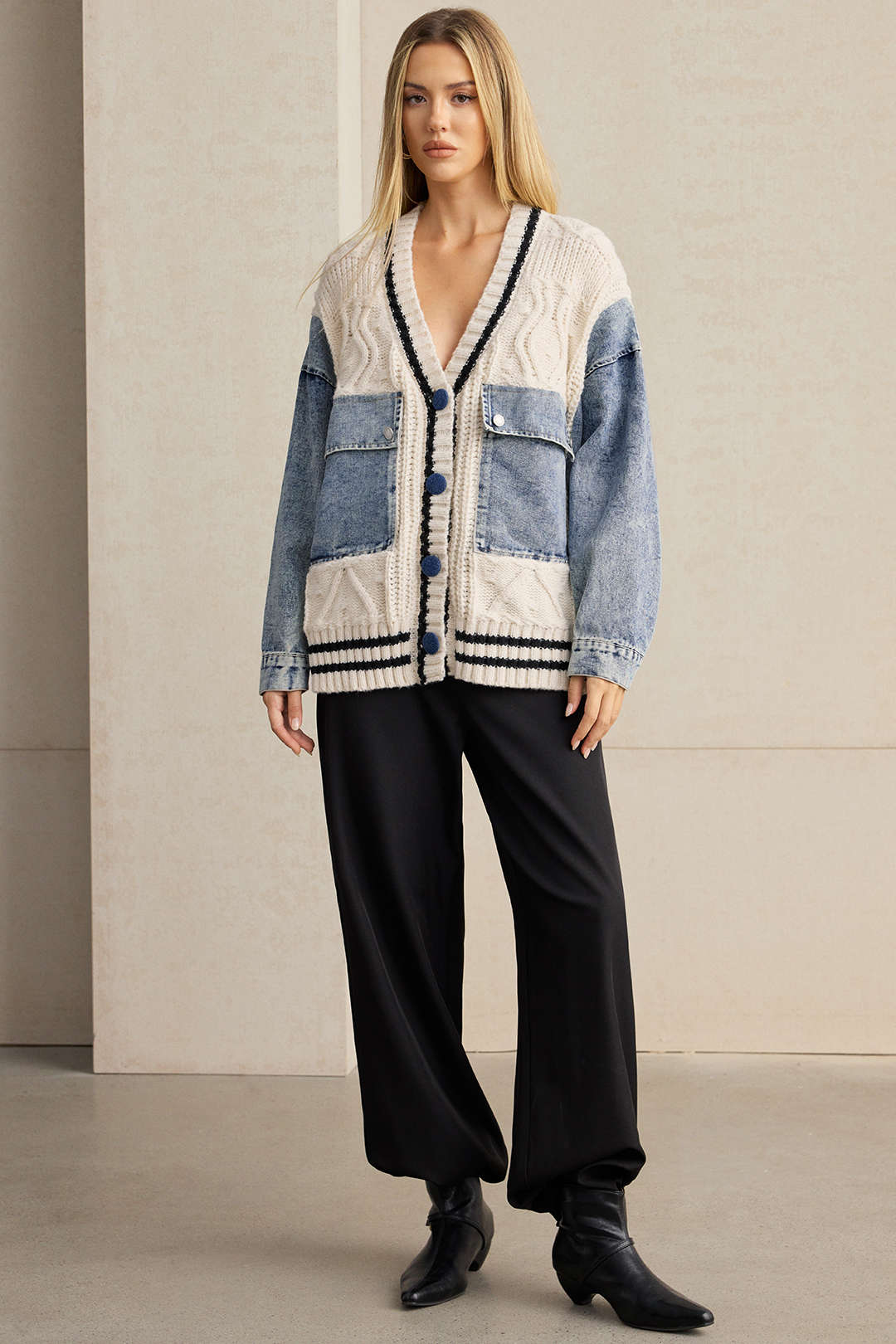 Denim patchwork item