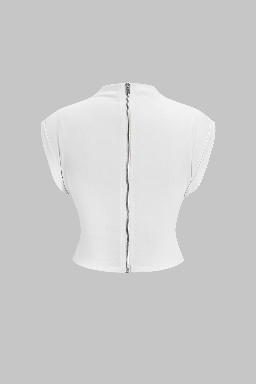 Effen T-shirt met strik en korte mouwen