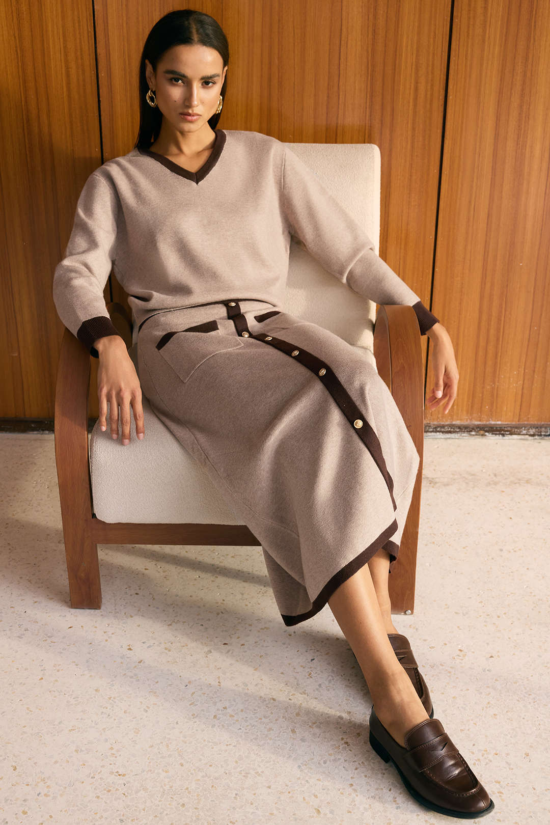 Alma - Gebreide set met top en rok
