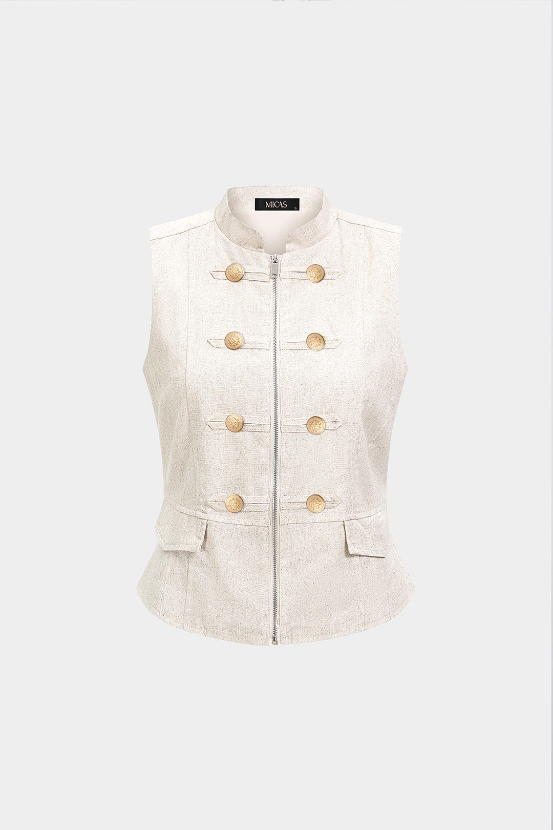 Metallic gilet met knoopjes