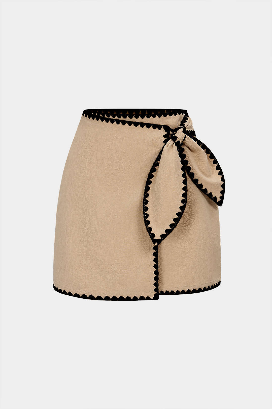 Asymmetrische rok met knoopdetail