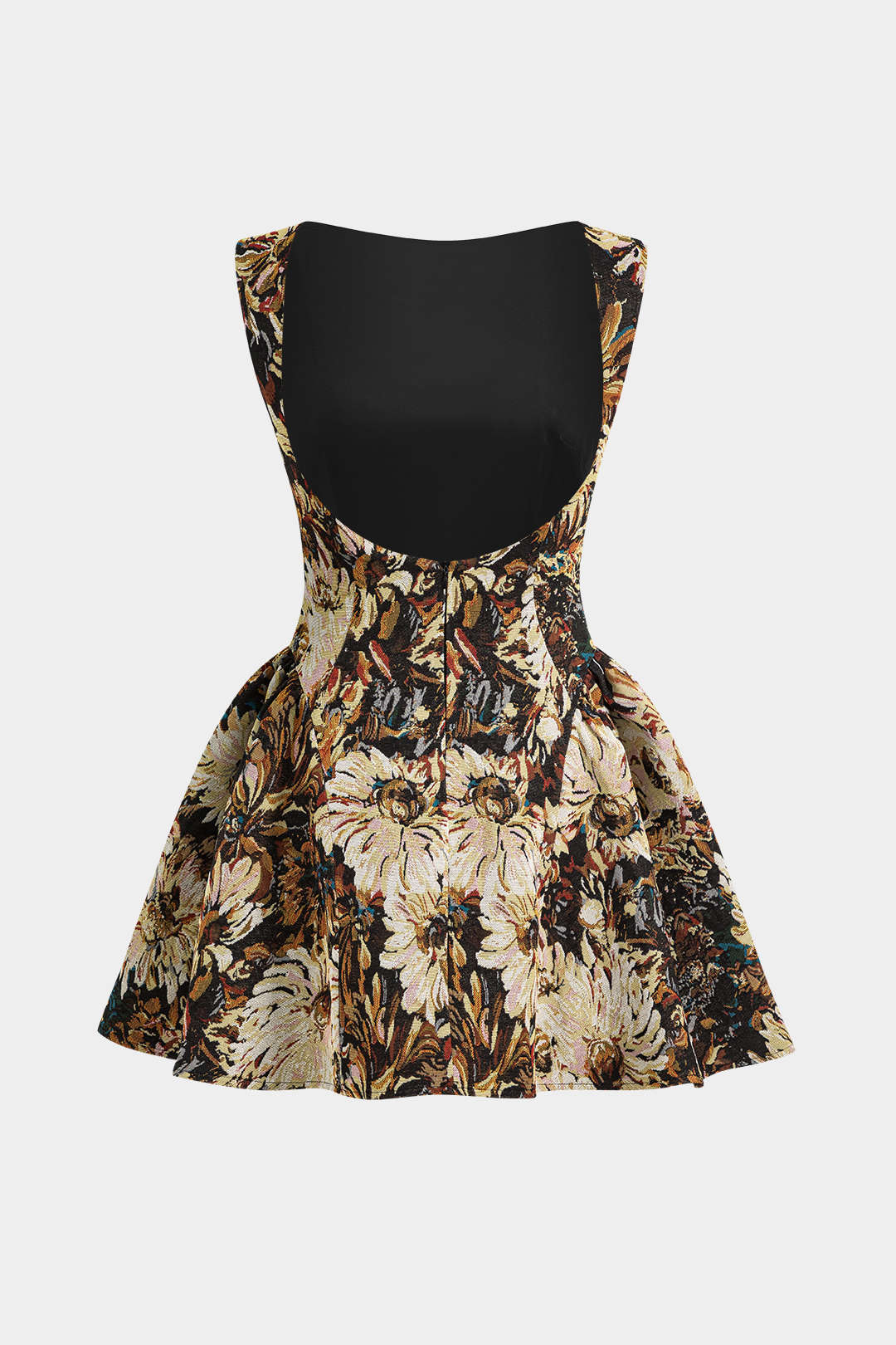 Luna - Jacquard mouwloze minijurk met ruches