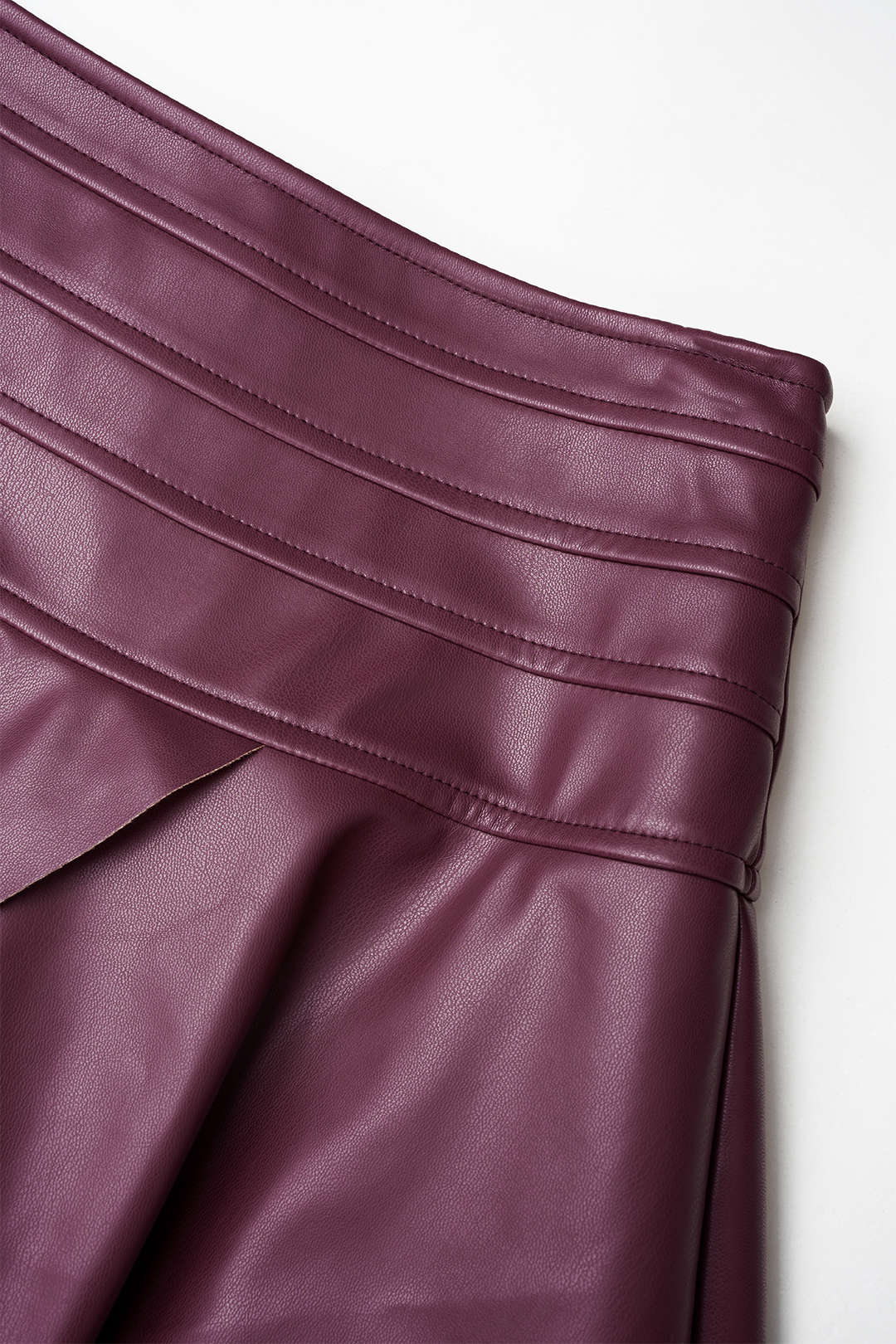 Thea - Effen leren-look rok