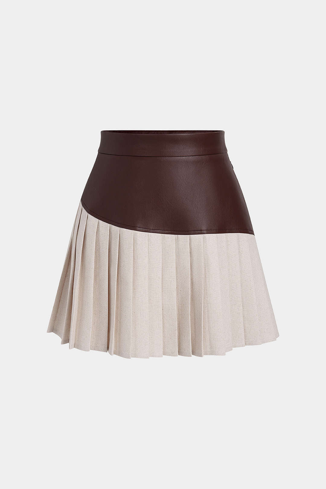 Leren-look patchwork minirok
