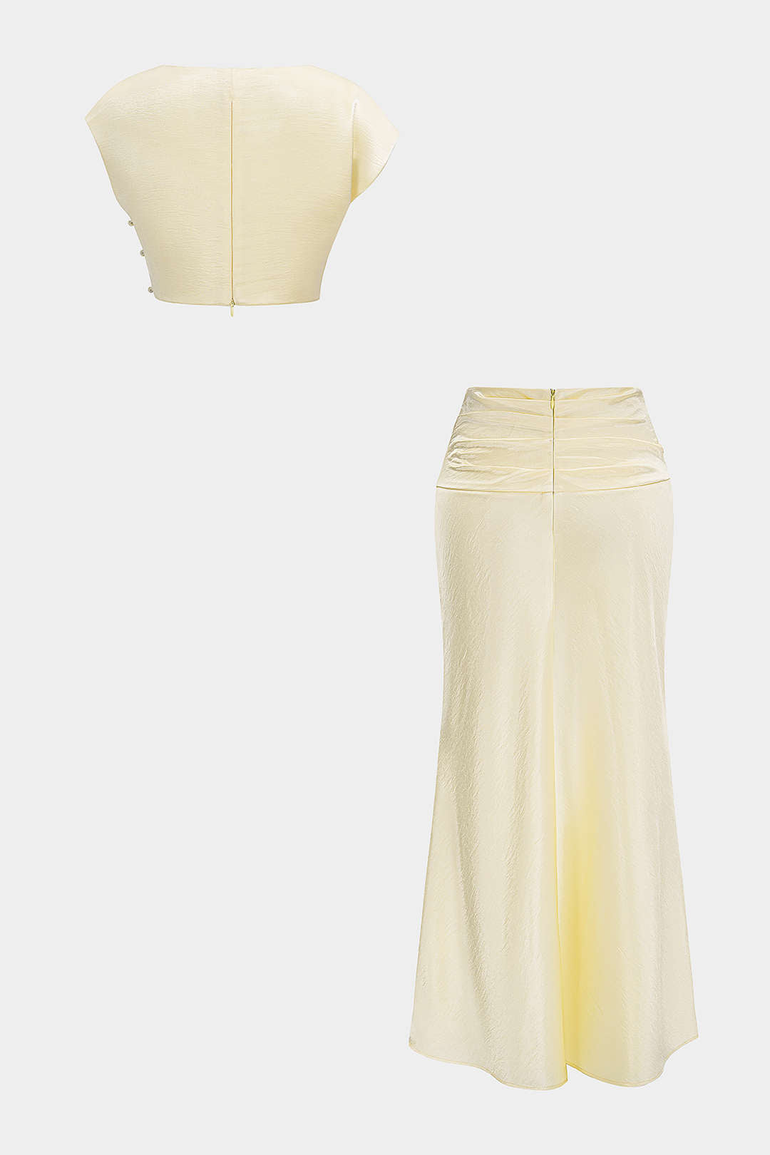 Xenia - Satijnen set met top en rok