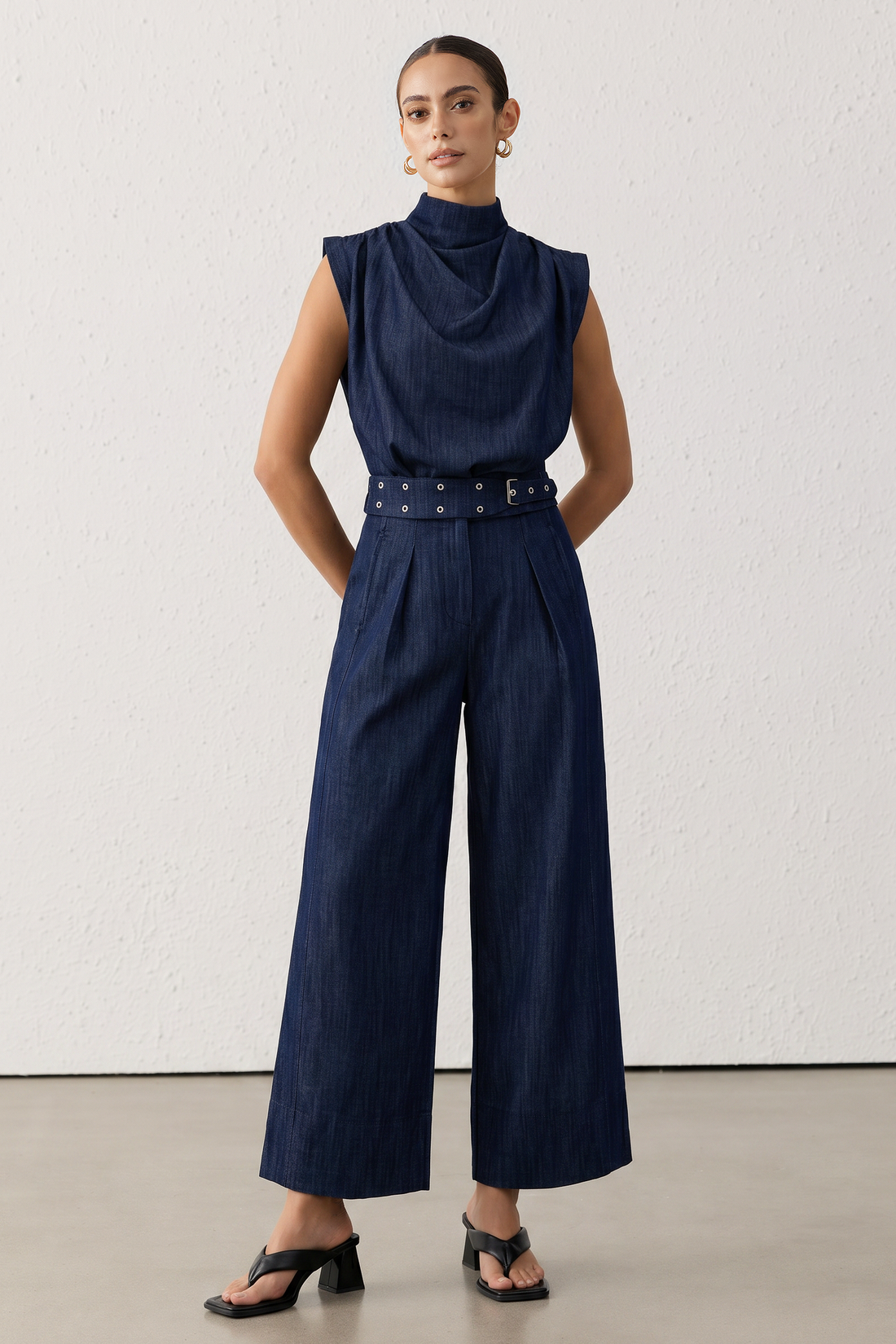 Frida - Broek met hoge taille en wijde pijpen