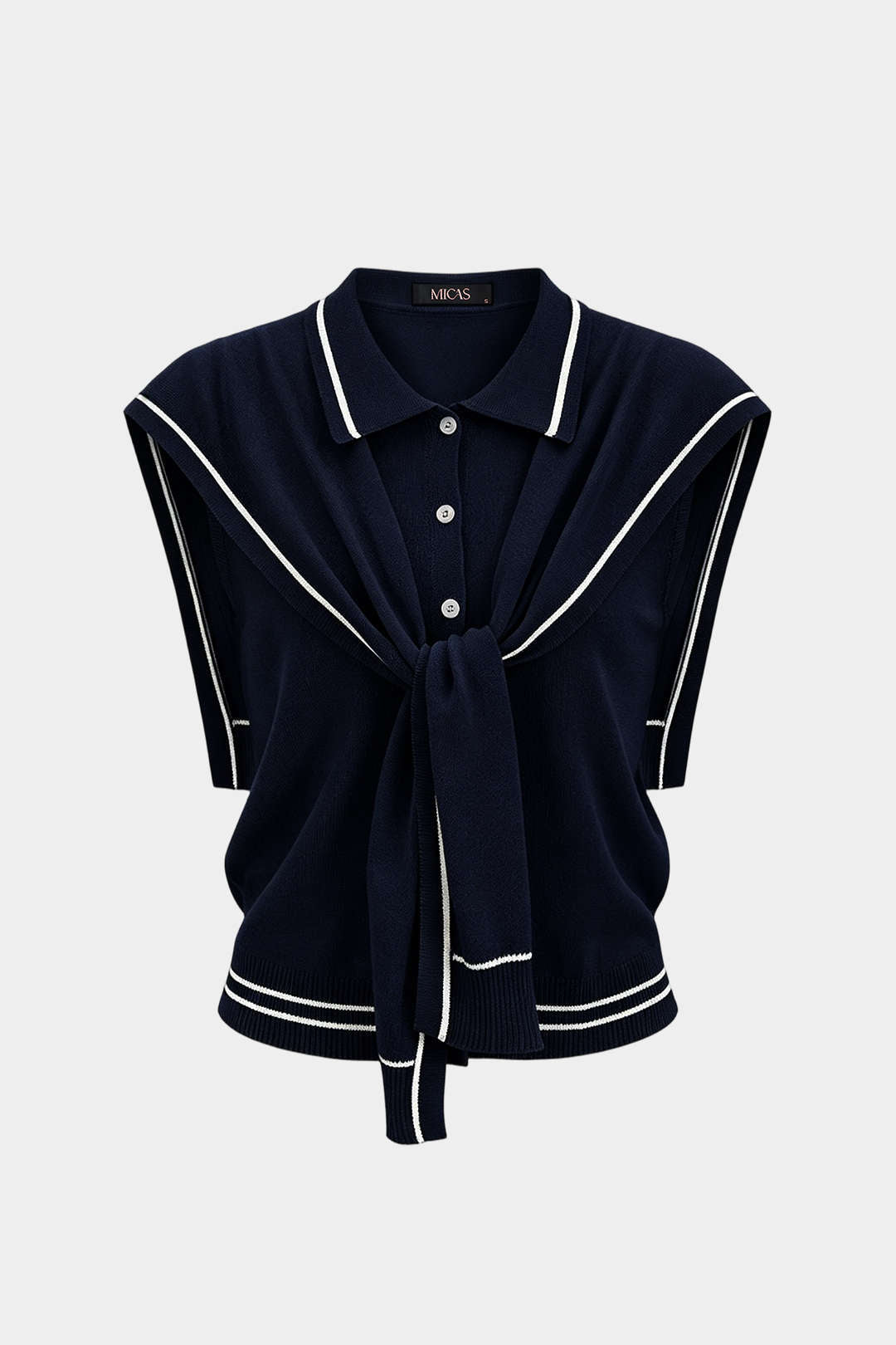 Gebreide tanktop met kraag