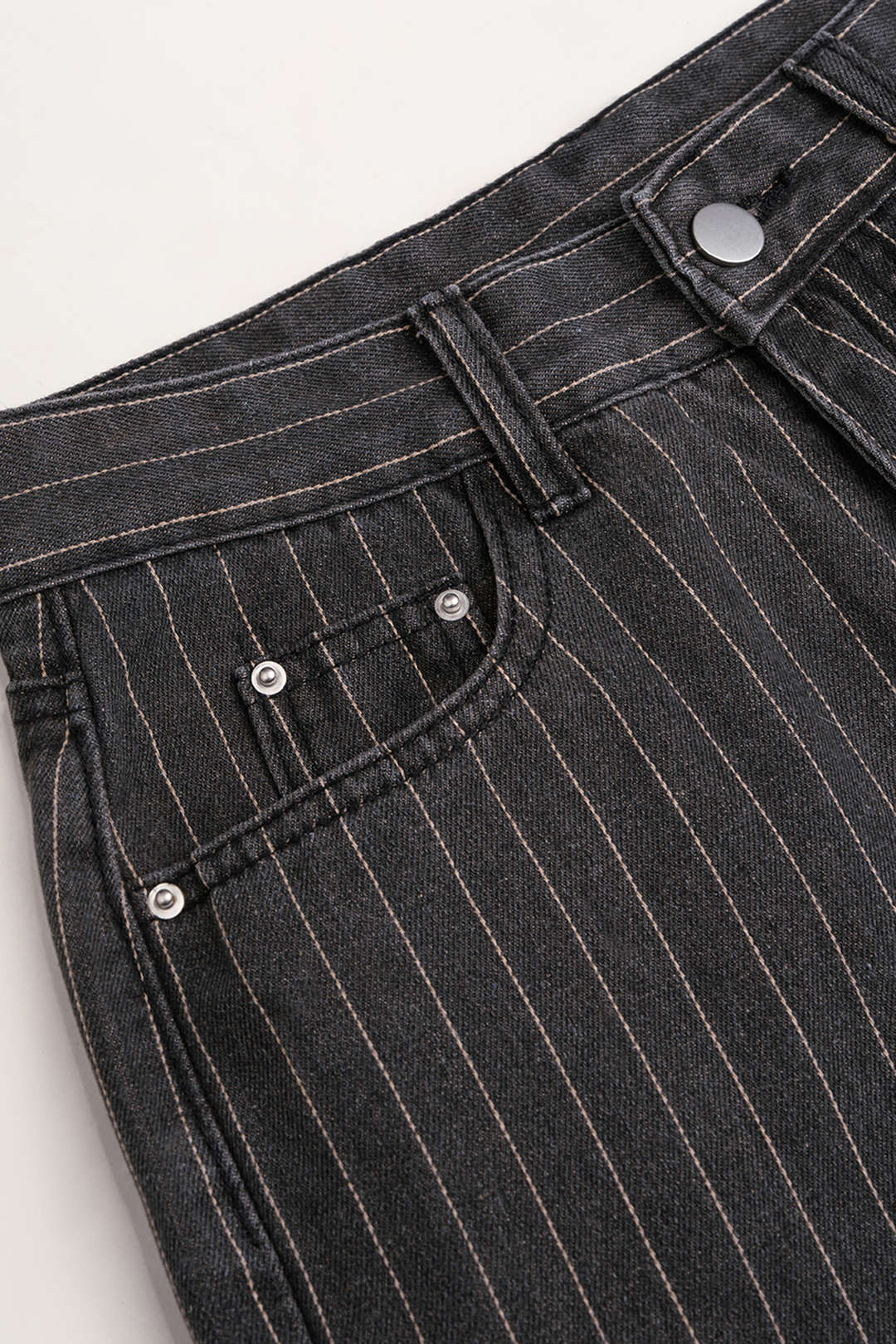 Gestreepte jeans met rechte pijp