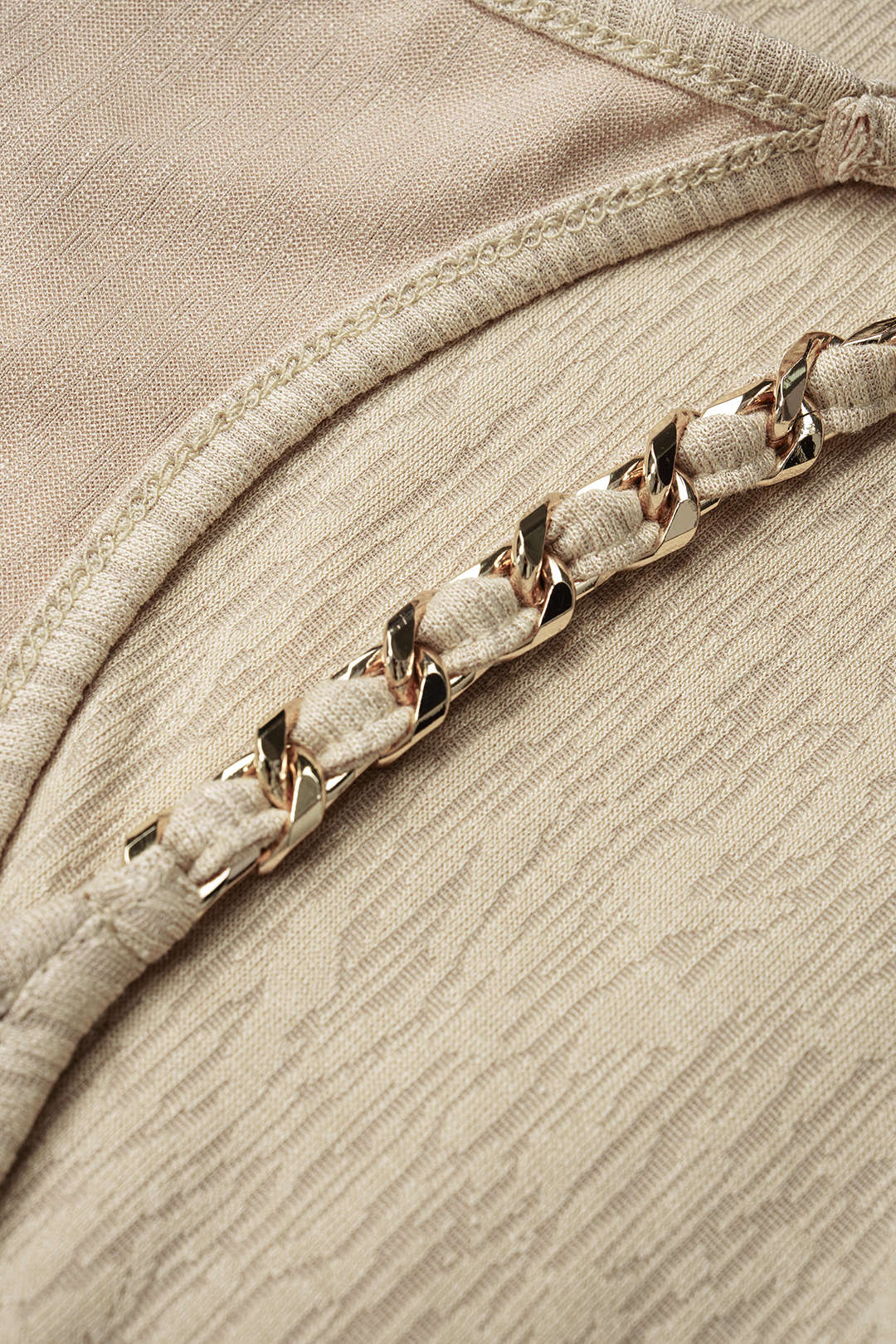 Metallic top met ronde hals