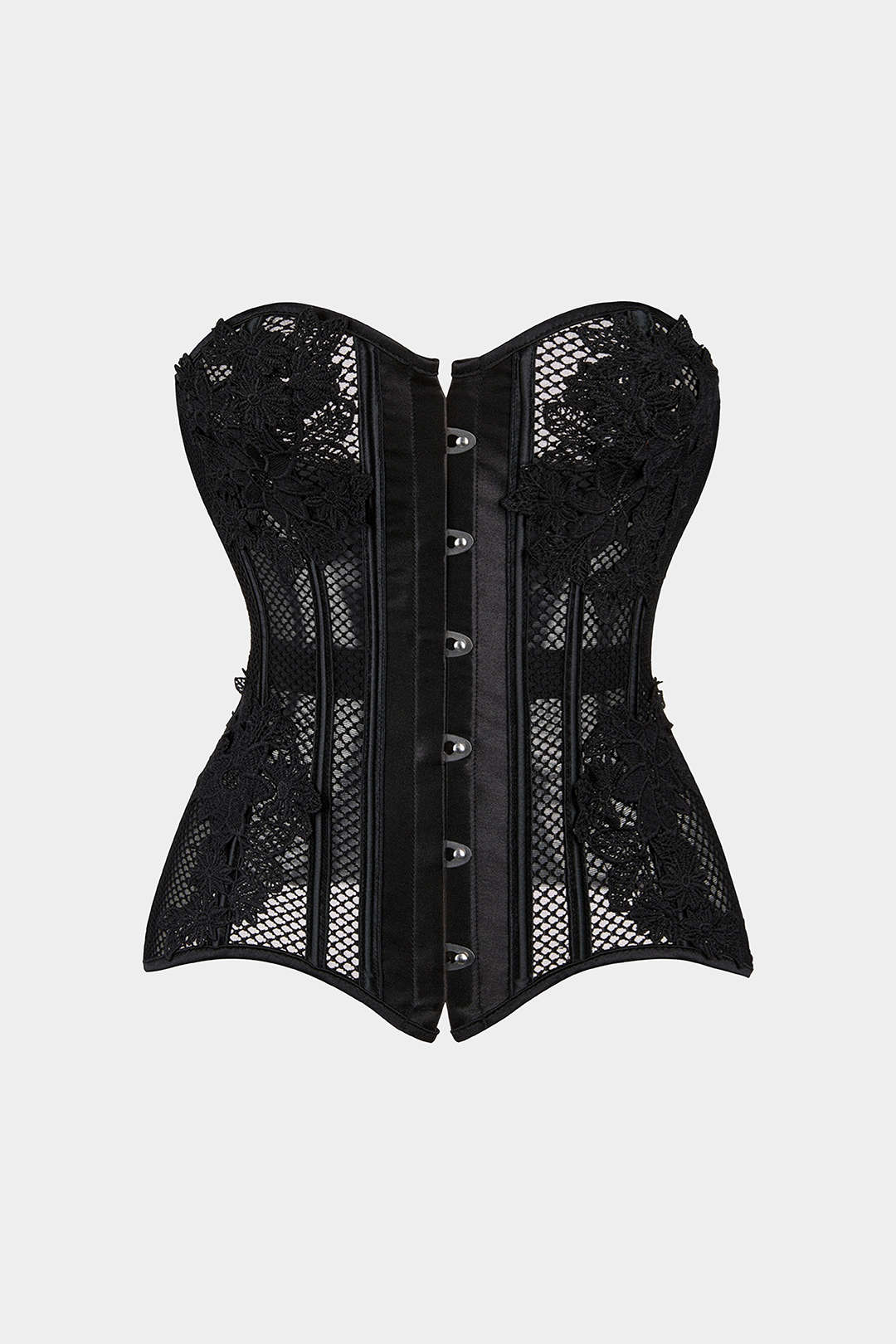 Transparante strapless top met borduursel