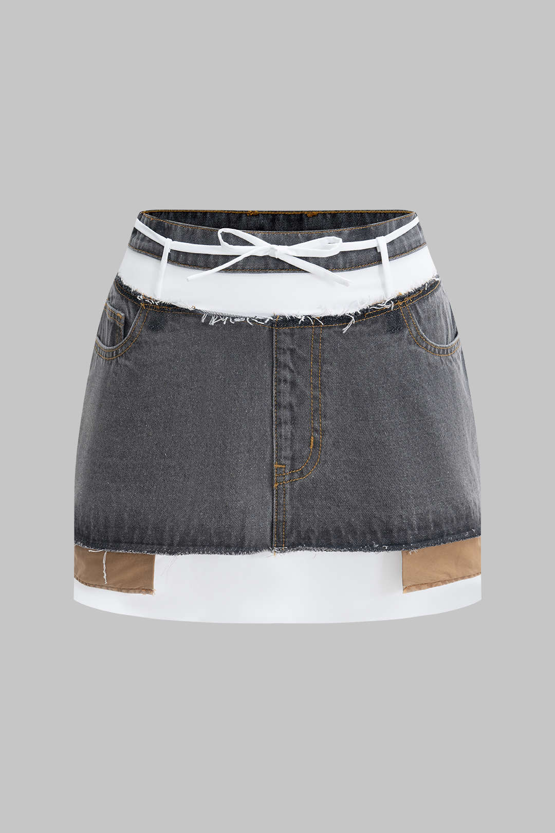 Denim patchwork minirok