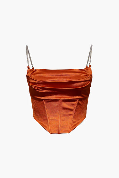 Satin draped corset top