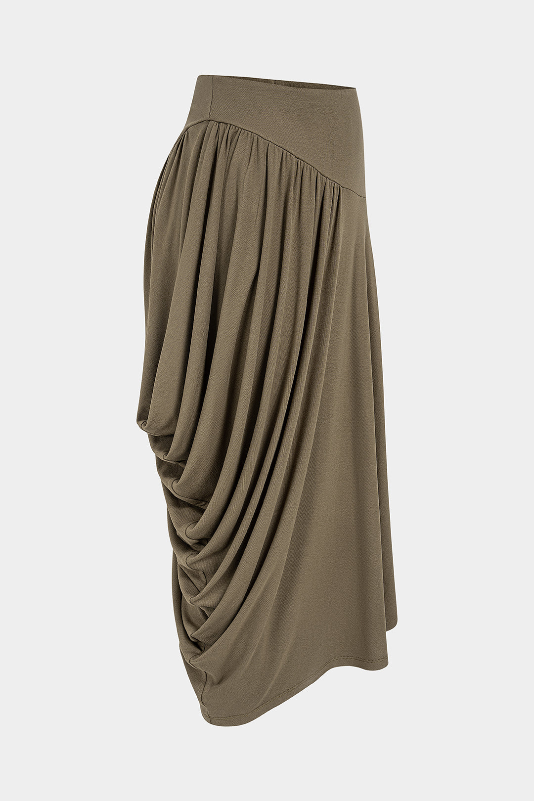 Mona - Effen asymmetrische rok met ruches
