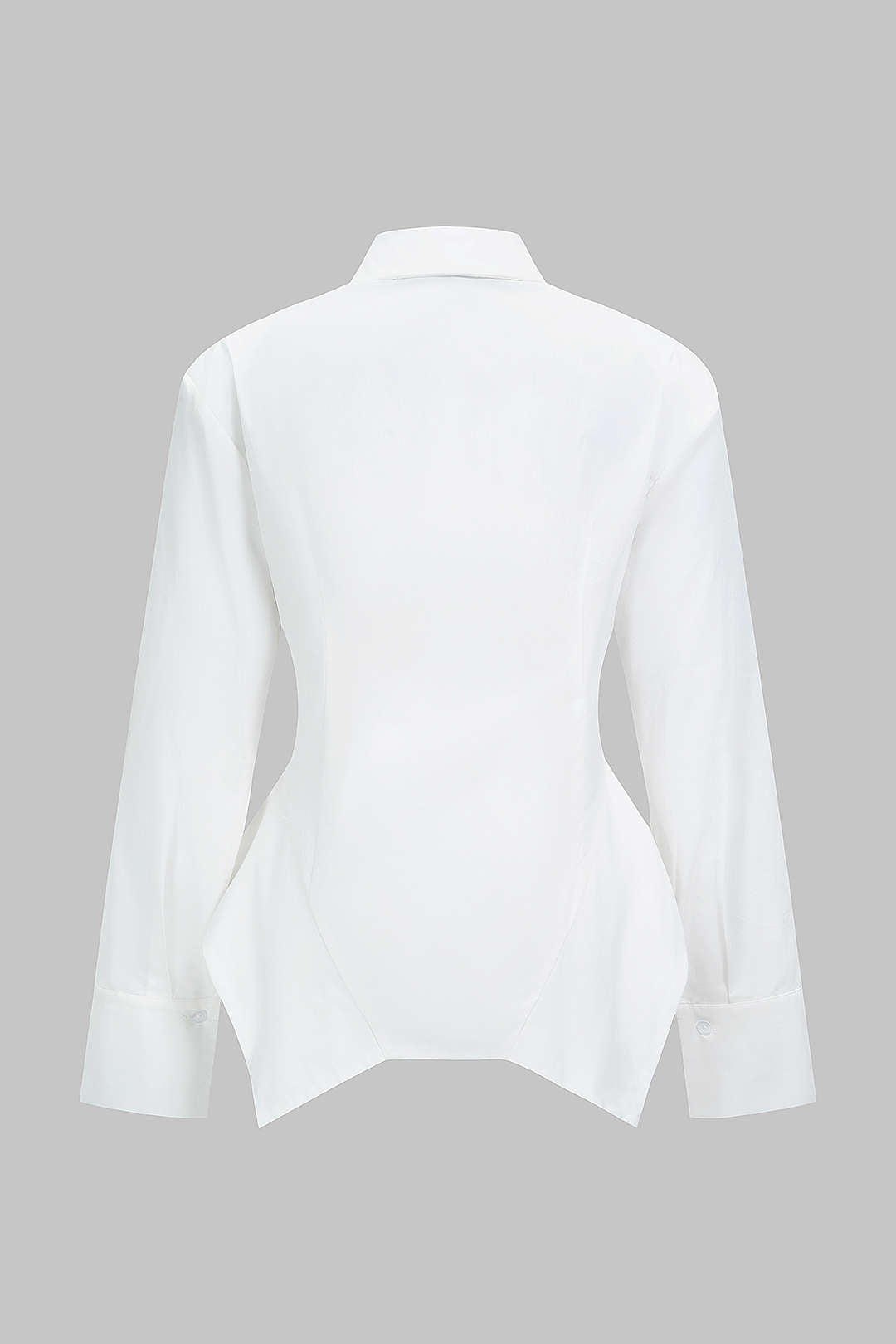 Effen blouse met revers en lange mouwen