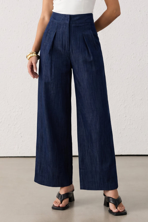 Frida - Broek met hoge taille en wijde pijpen