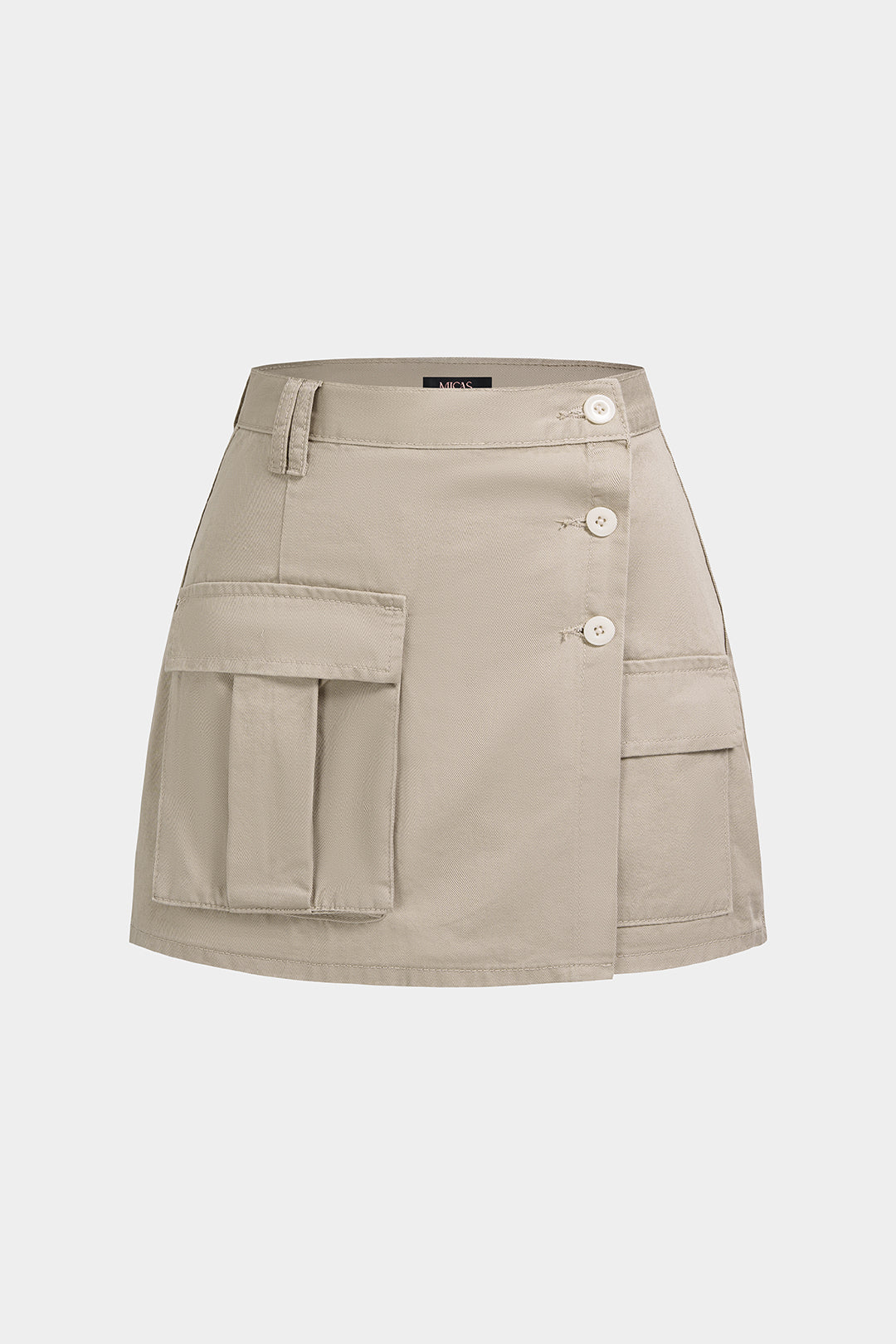 Asymmetrische minirok met zakken