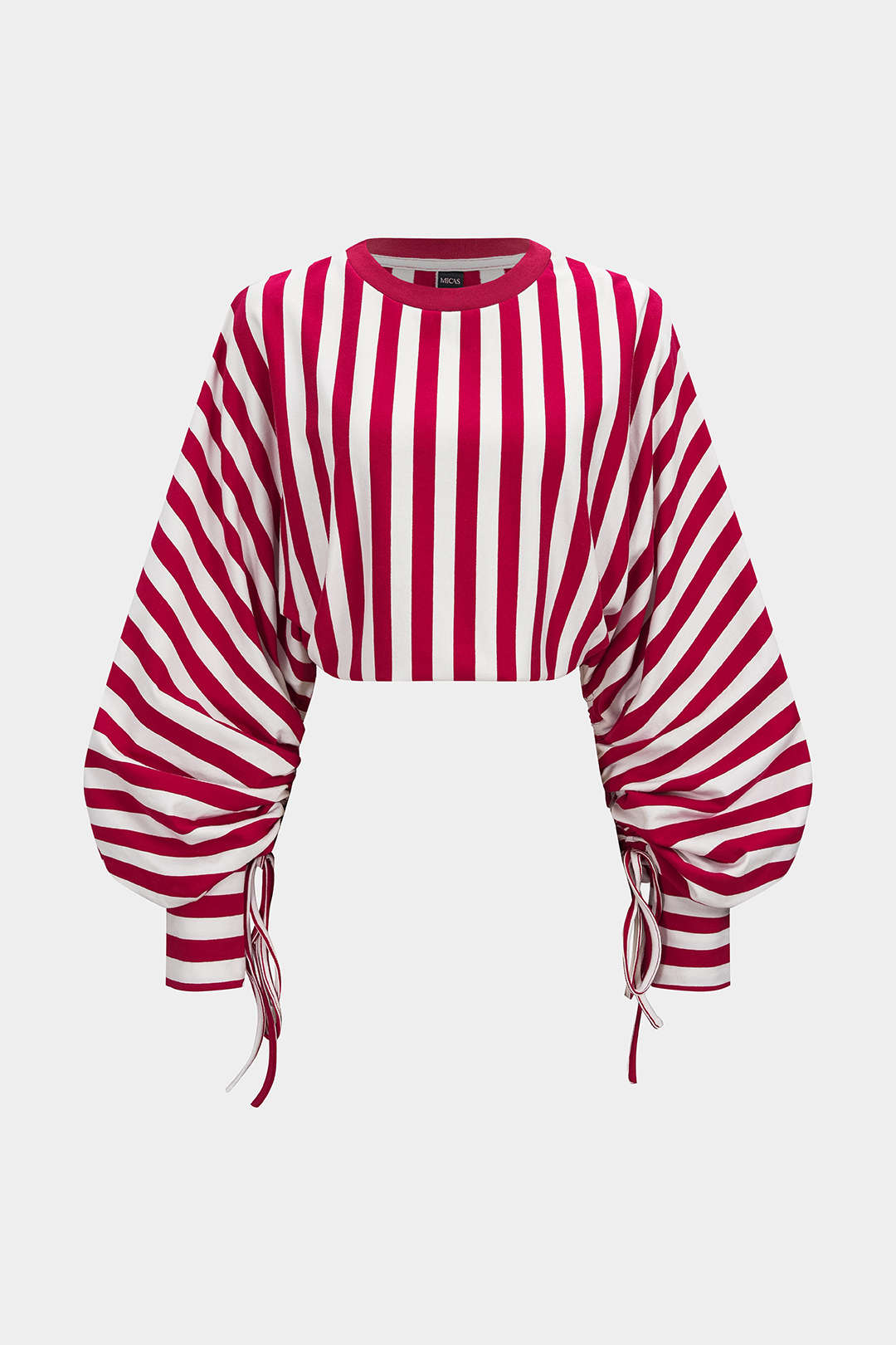 Gestreepte sweater met strik en lange mouwen