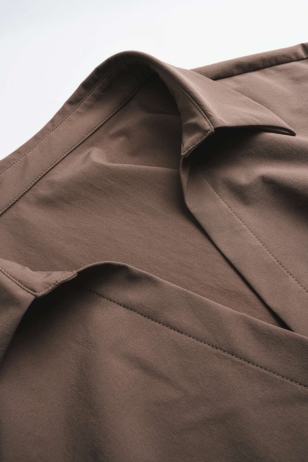 Effen midijurk met ruches en lange mouwen
