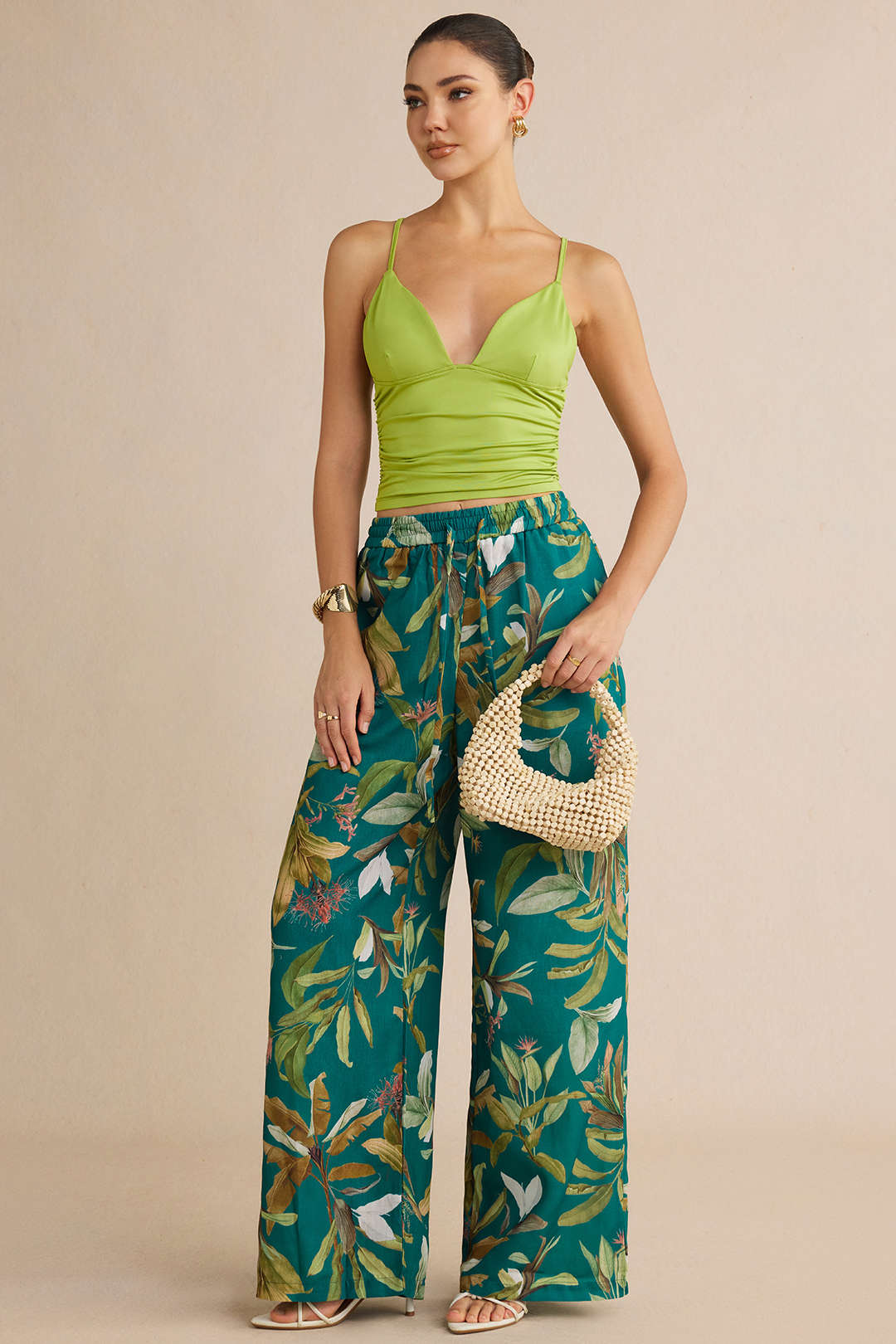 Bloemenprint set met top en broek