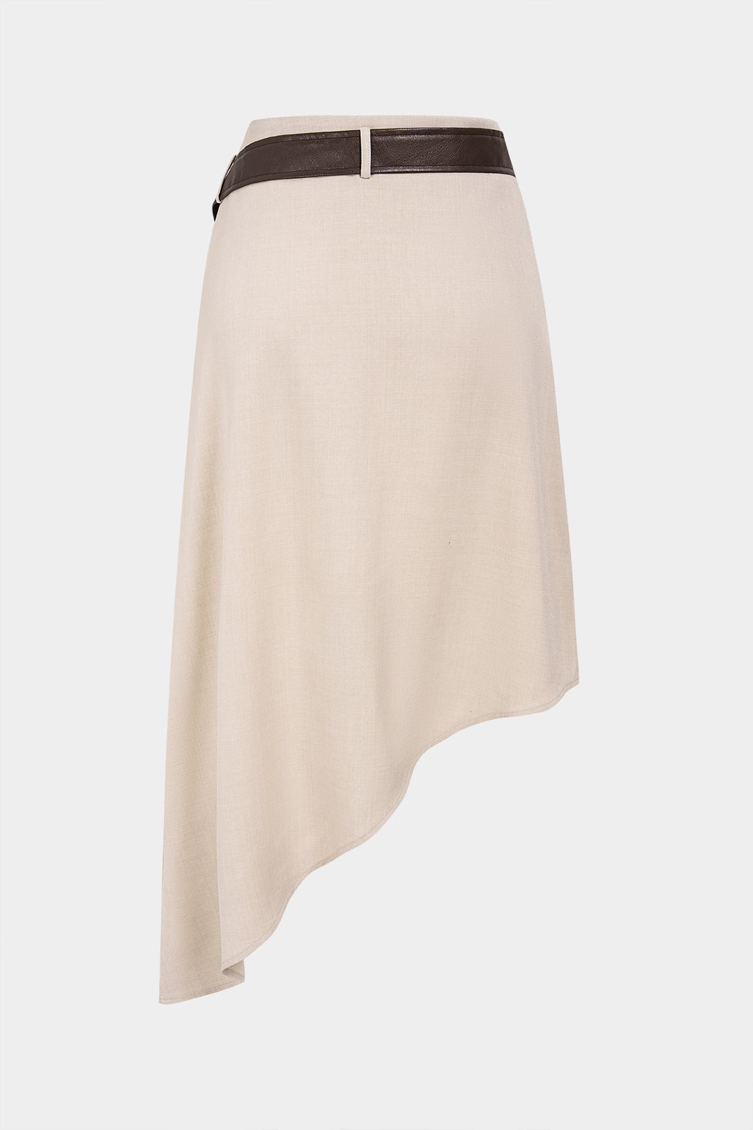 Asymmetrische rok met riem en ruches