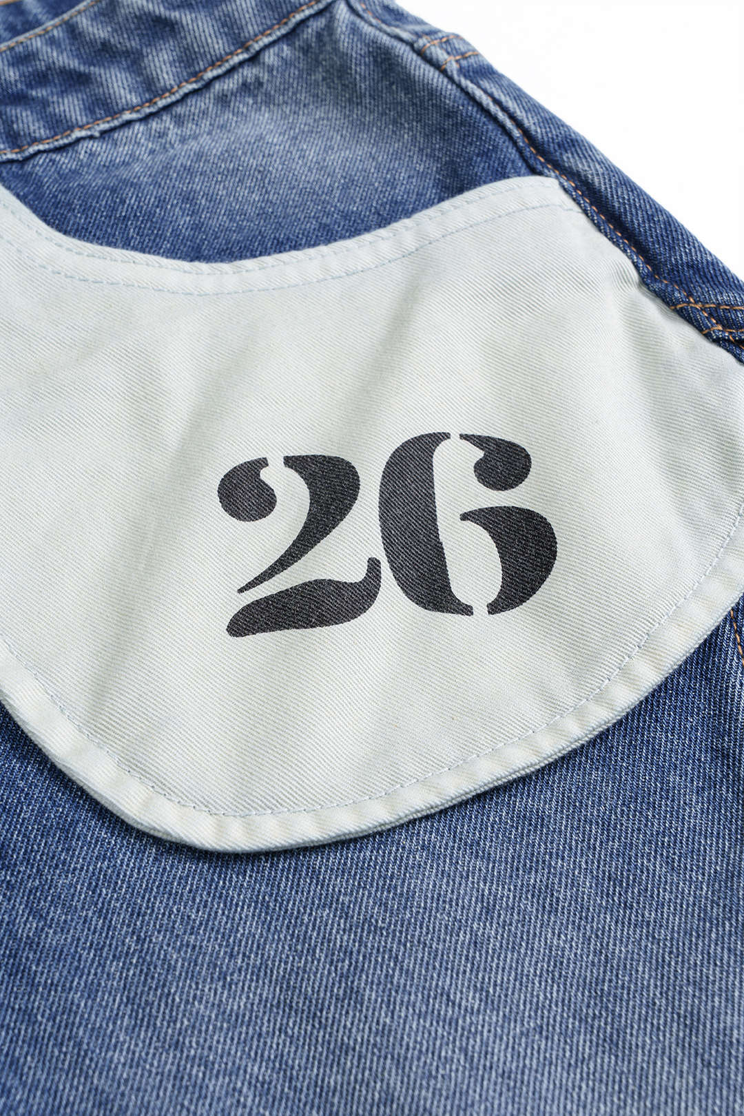 Patchwork jeans met hoge taille en rechte pijp