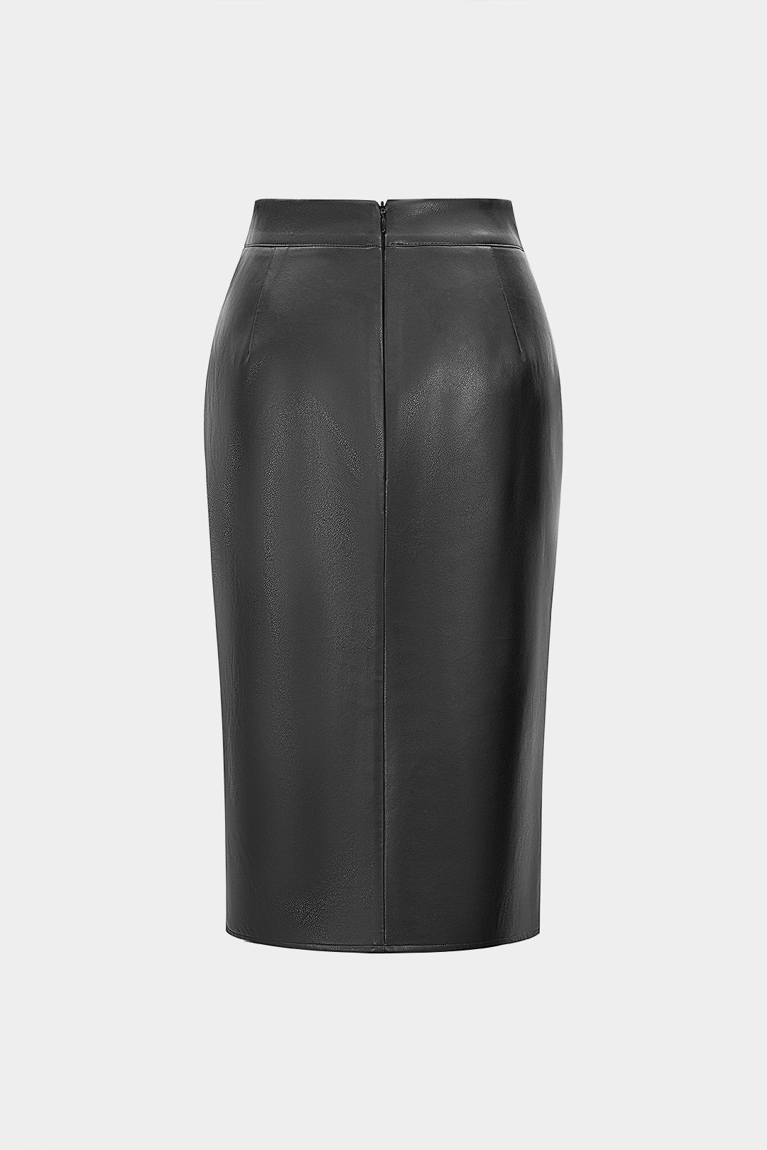 Ivy - Leren-look rok met ruches