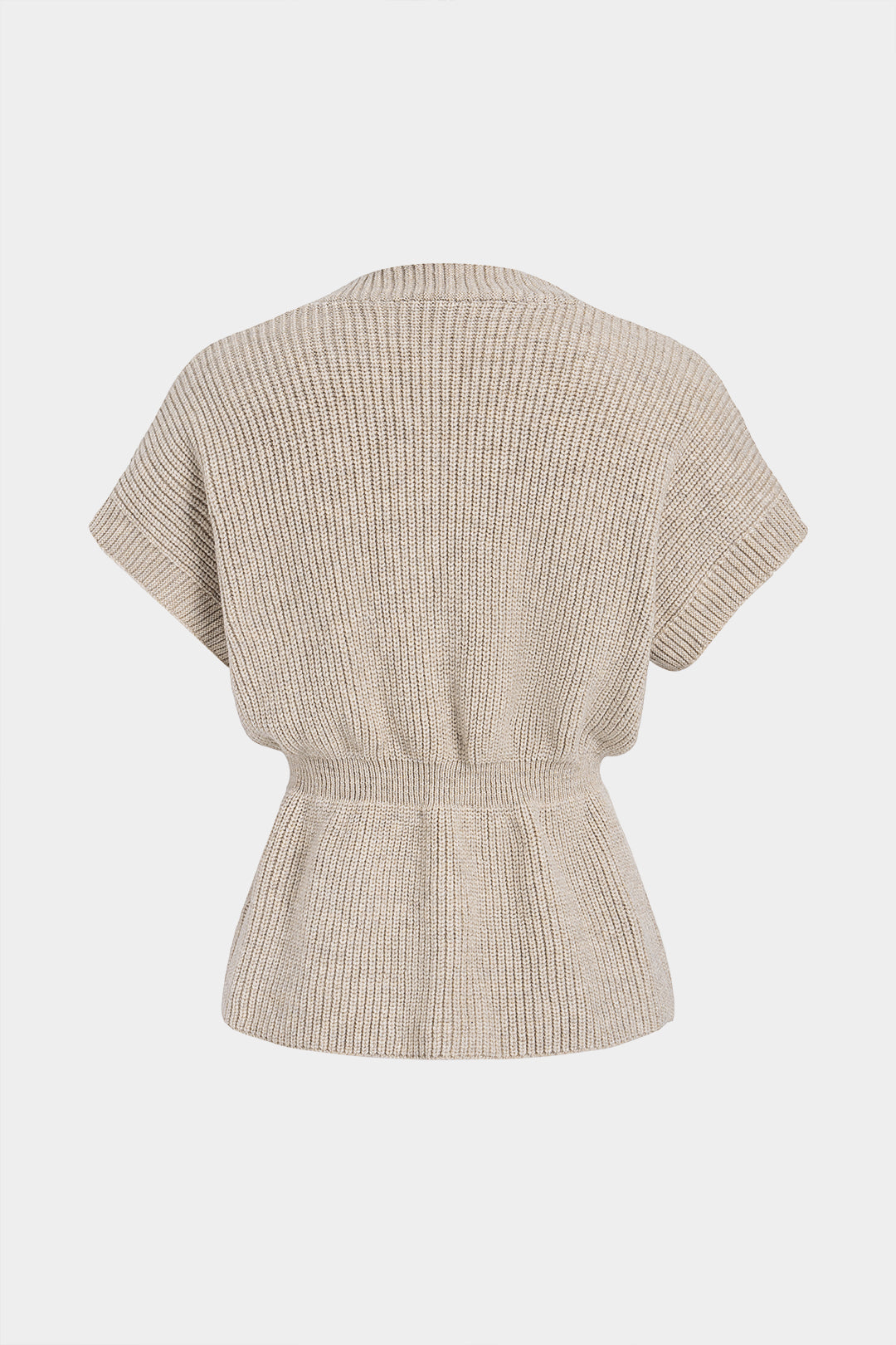 Gebreid gilet met V-hals en knoopjes