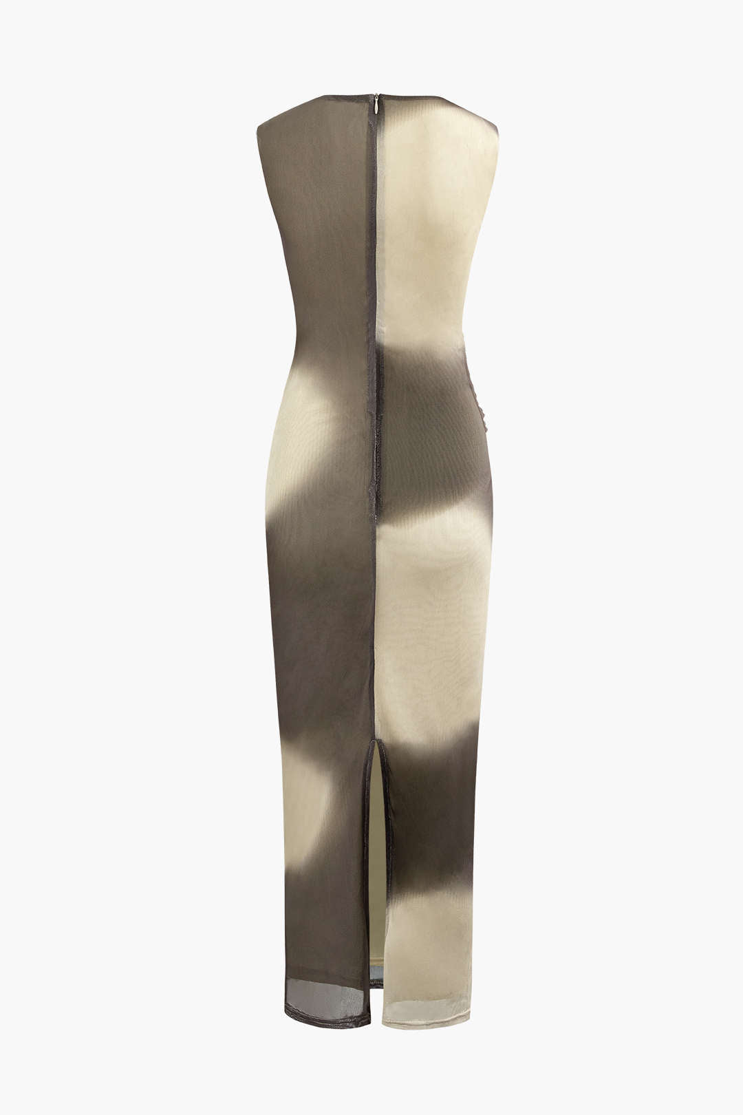 Tie-dye mesh maxijurk met split