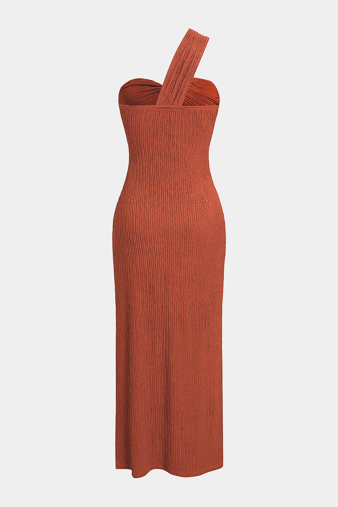 Asymmetrische mouwloze maxijurk met uitsnijding