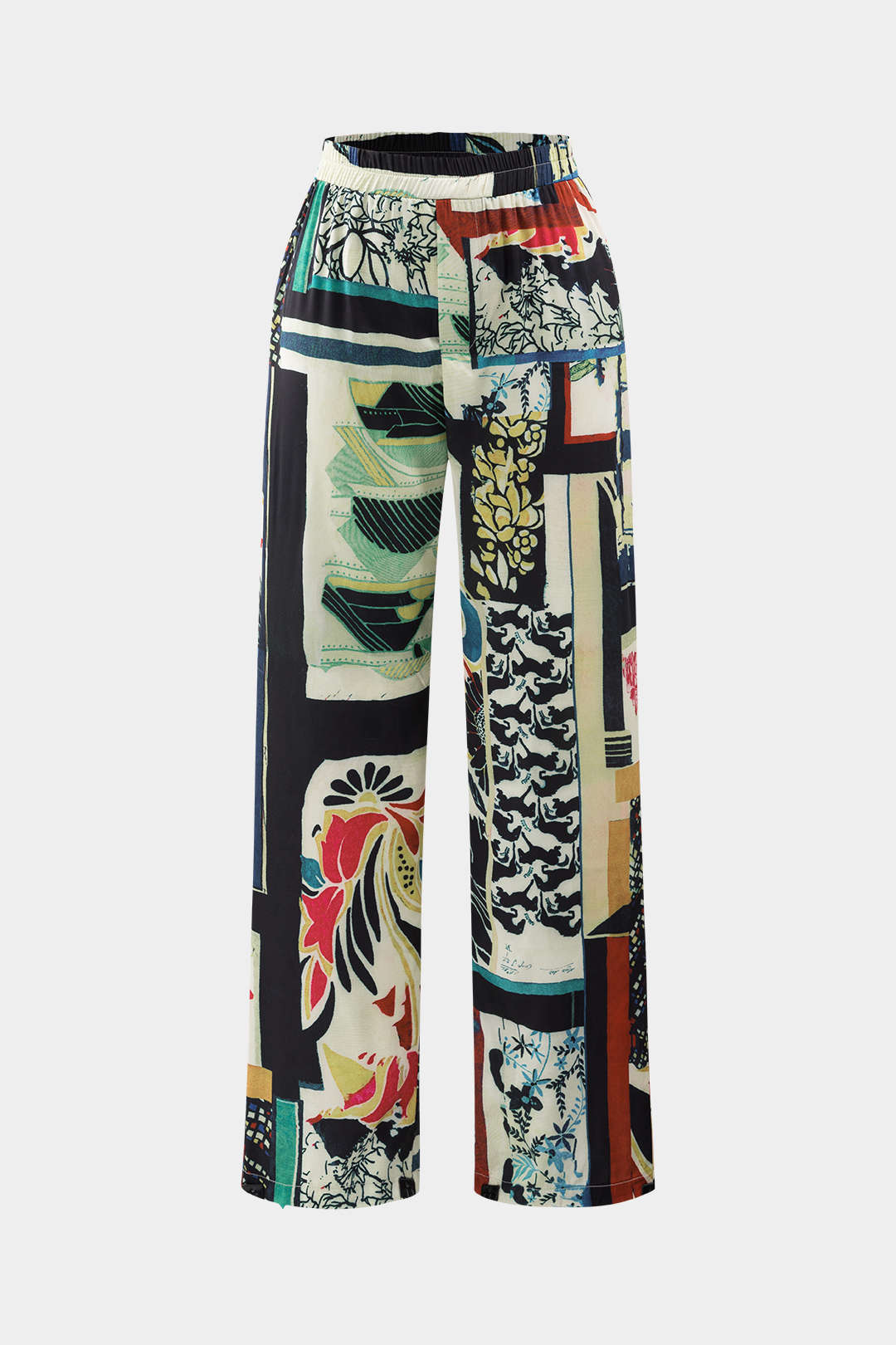 Bloemenprint broek met rechte pijp
