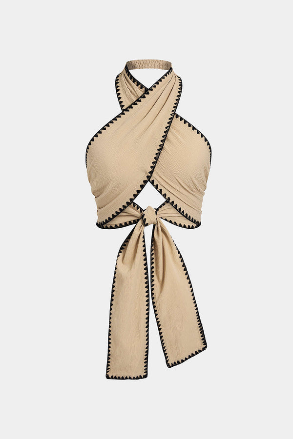 Tanktop met strik en open rug