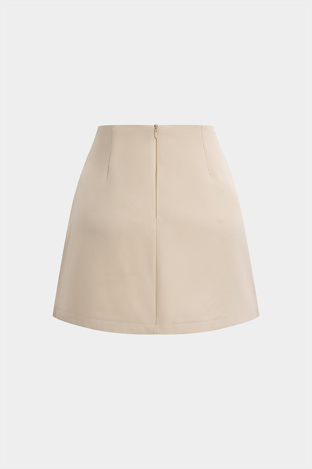Asymmetrische geplooide rok met strik, hoge taille en A-lijn