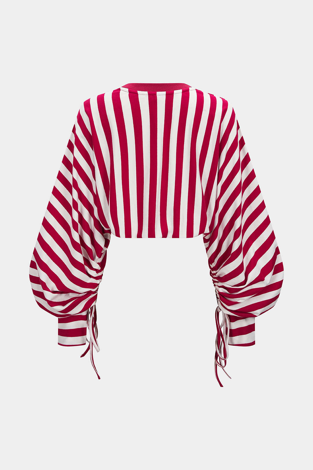 Gestreepte sweater met strik en lange mouwen