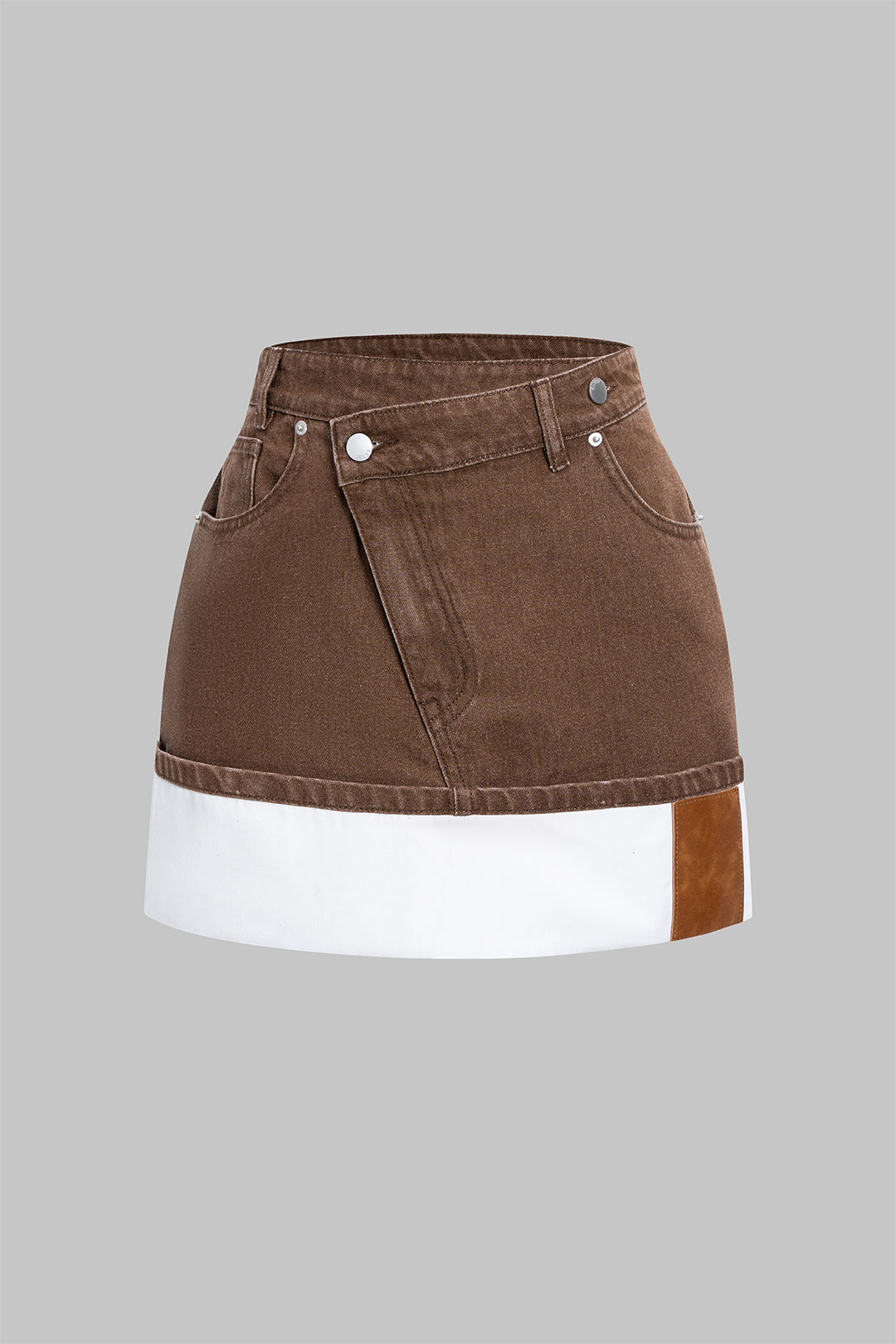 Faye - Denim asymmetrische rok met rits