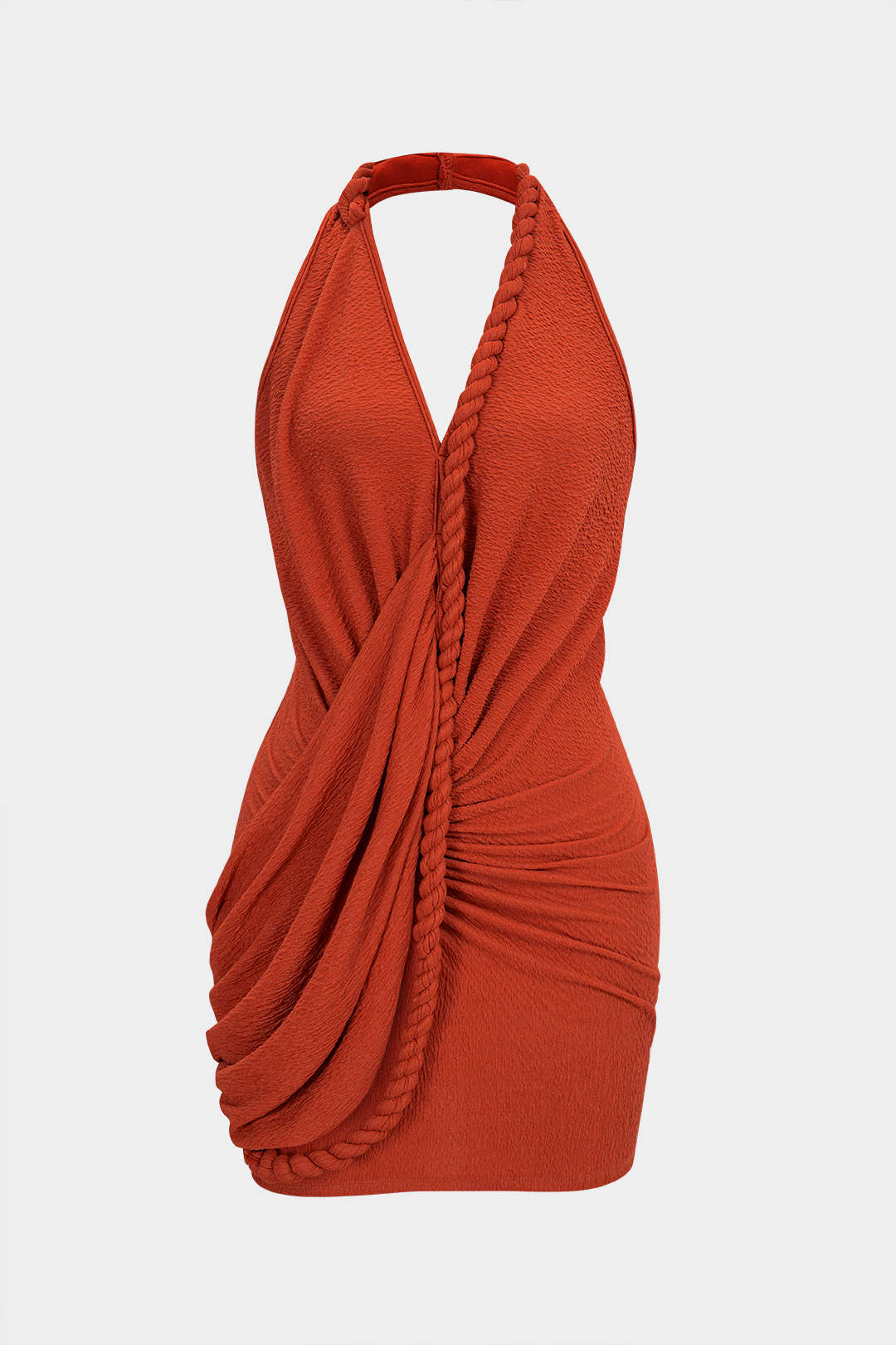 Asymmetrische mouwloze minijurk met V-hals