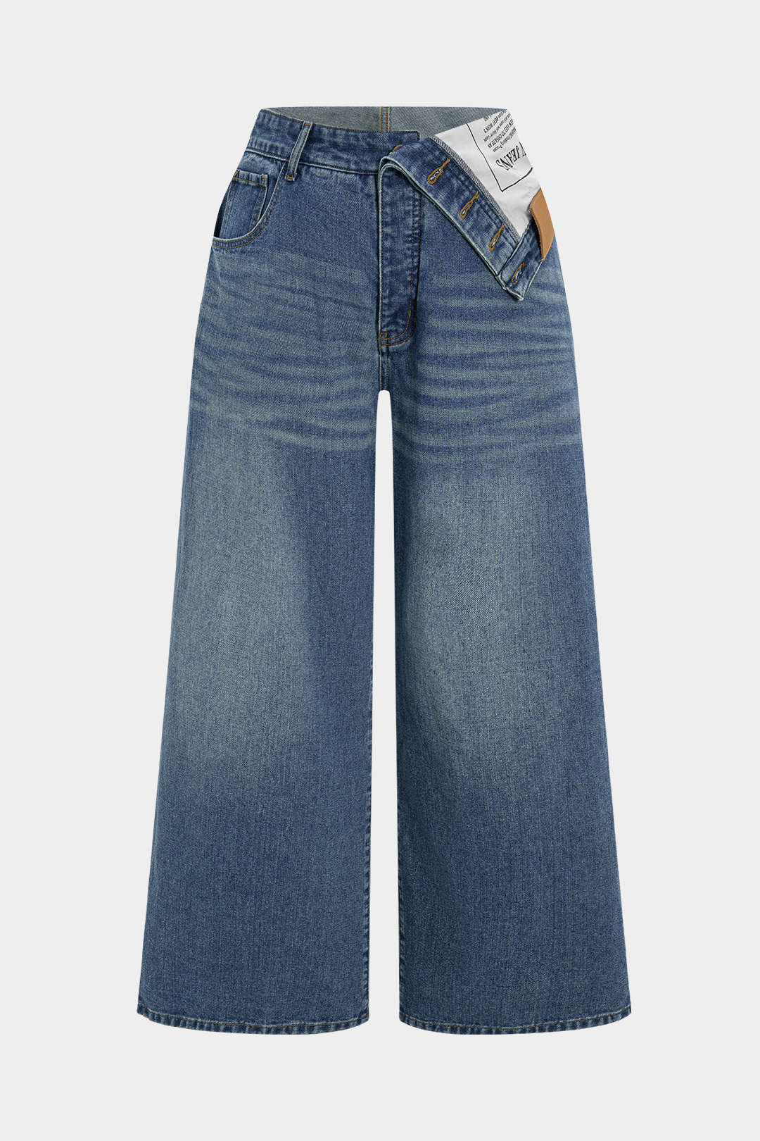 Asymmetrische jeans met hoge taille
