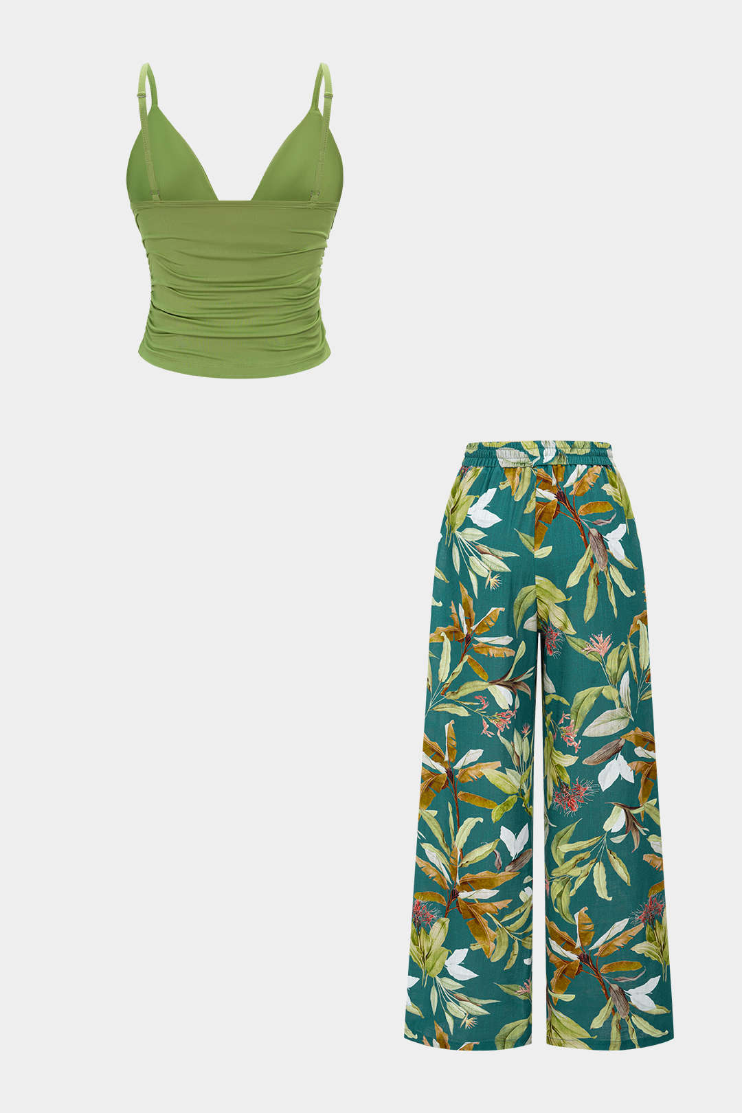 Bloemenprint set met top en broek