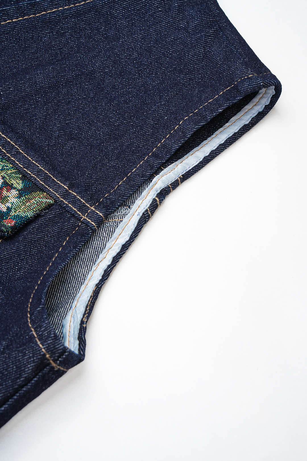 Denim patchwork gilet