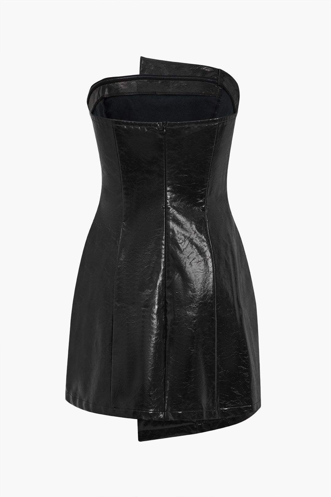 Leren-look minijurk met strapless pasvorm