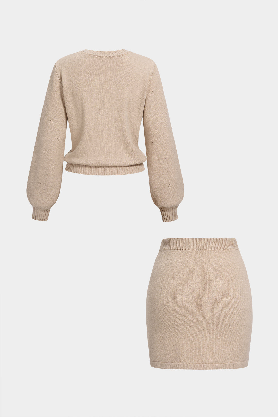 Lou - Gebreide set met top en minirok