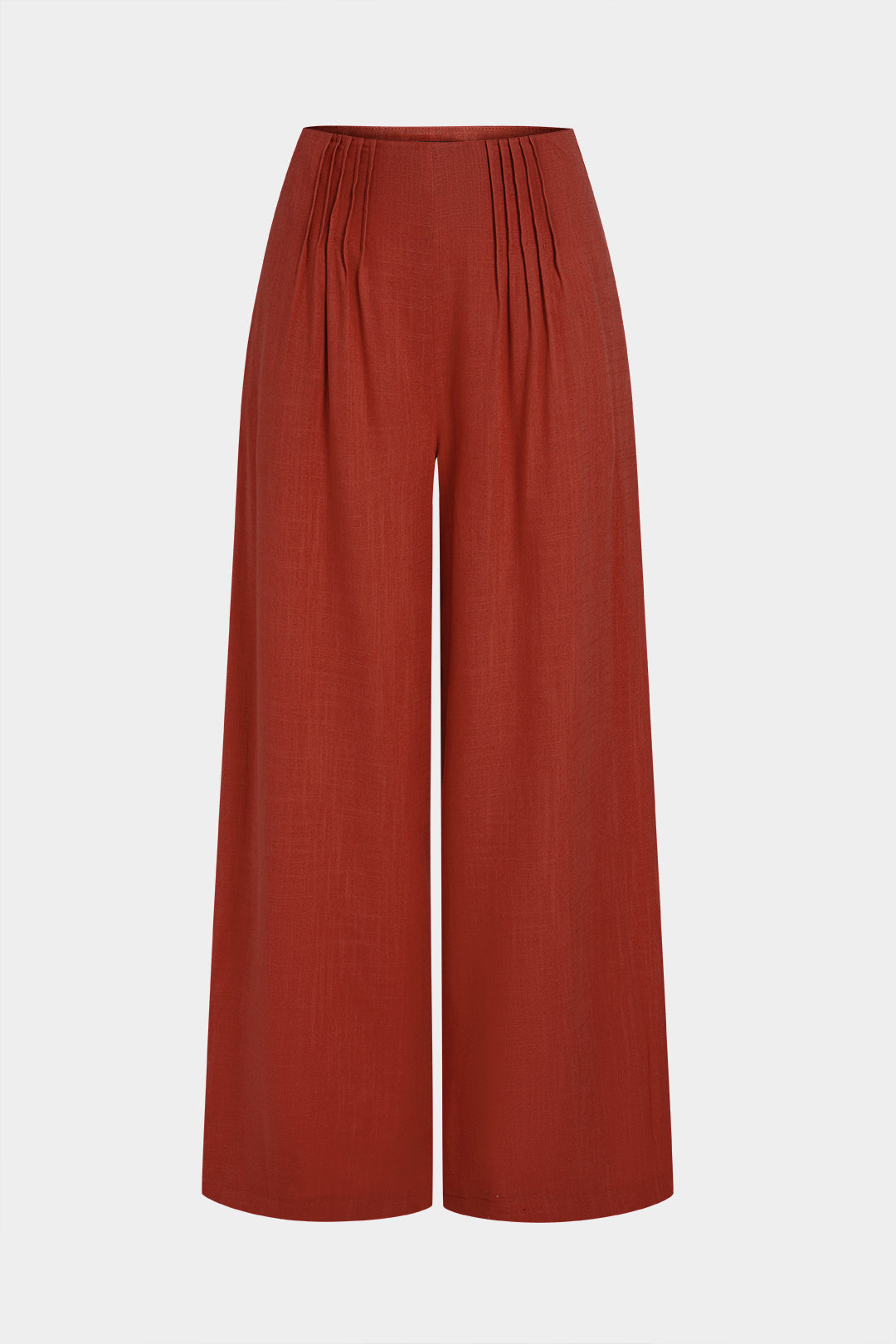Effen broek met ruches en wijde pijpen