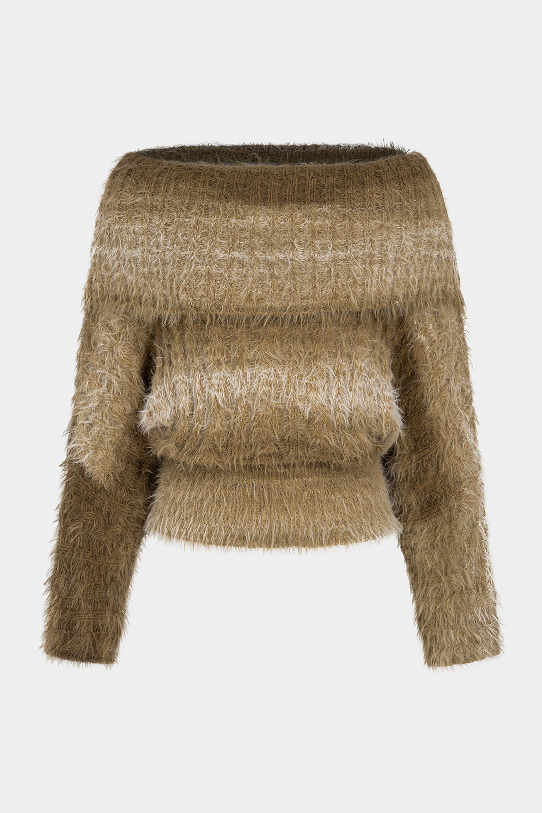 Yasmin - Gebreide top met blote schouders en lange mouwen