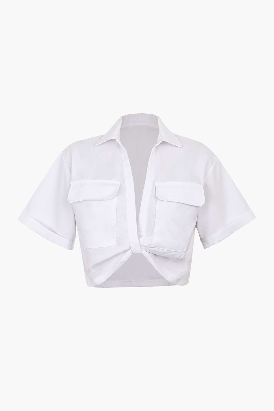 Blouse met zakken en gedraaid detail
