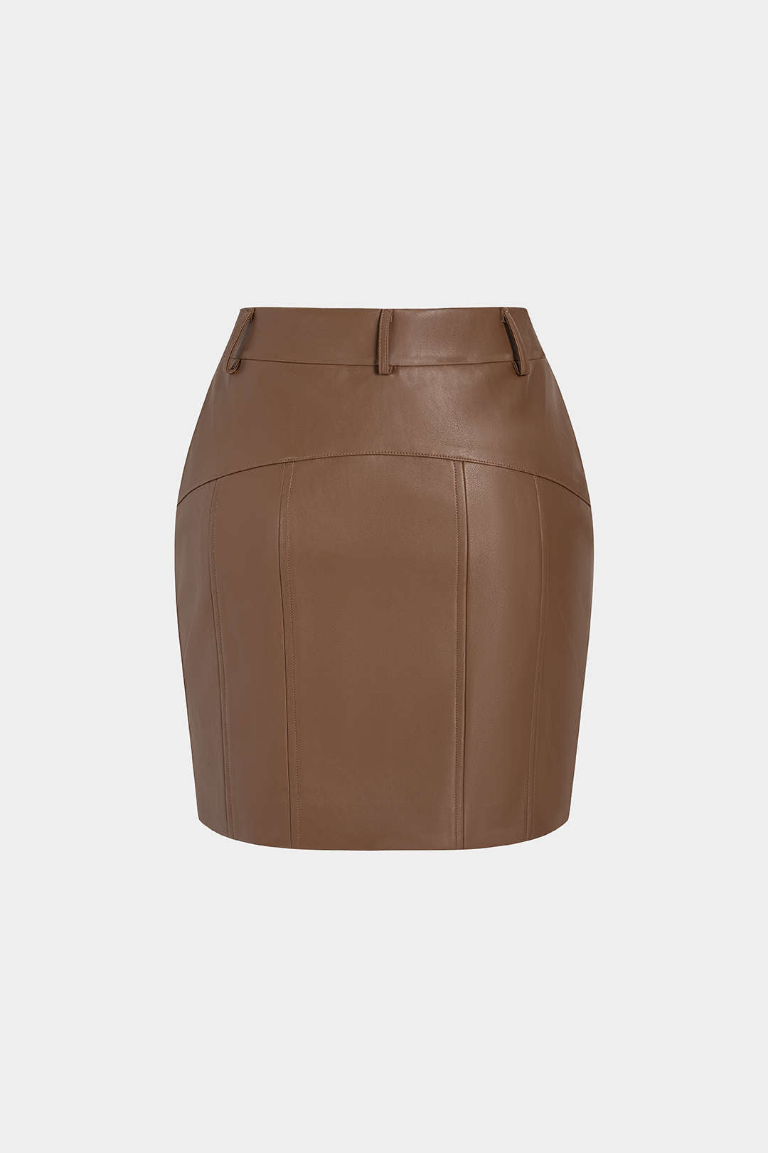 Leren-look minirok met hoge taille